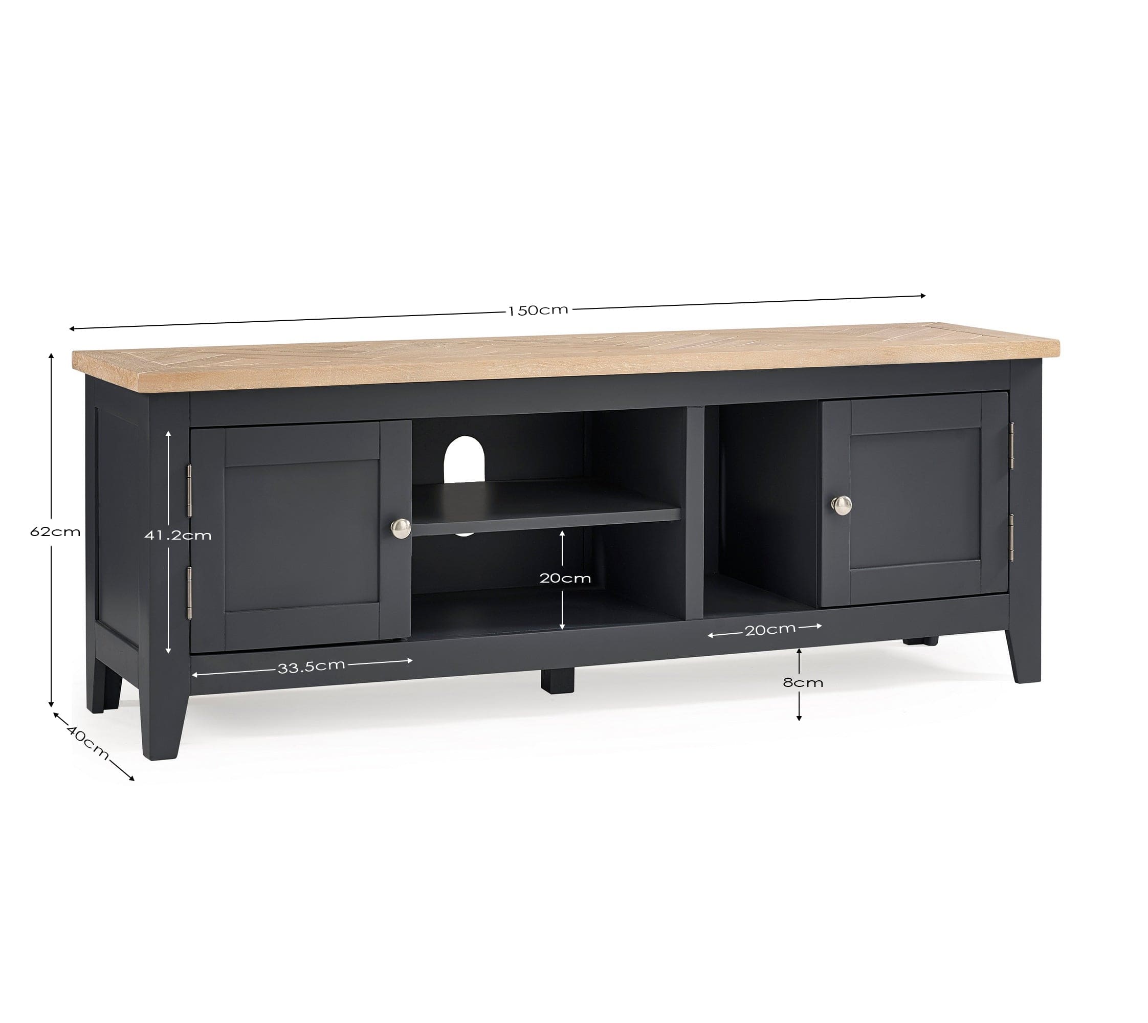 Bordeaux Tv Unit Dark Grey – Julian Bowen, view 7