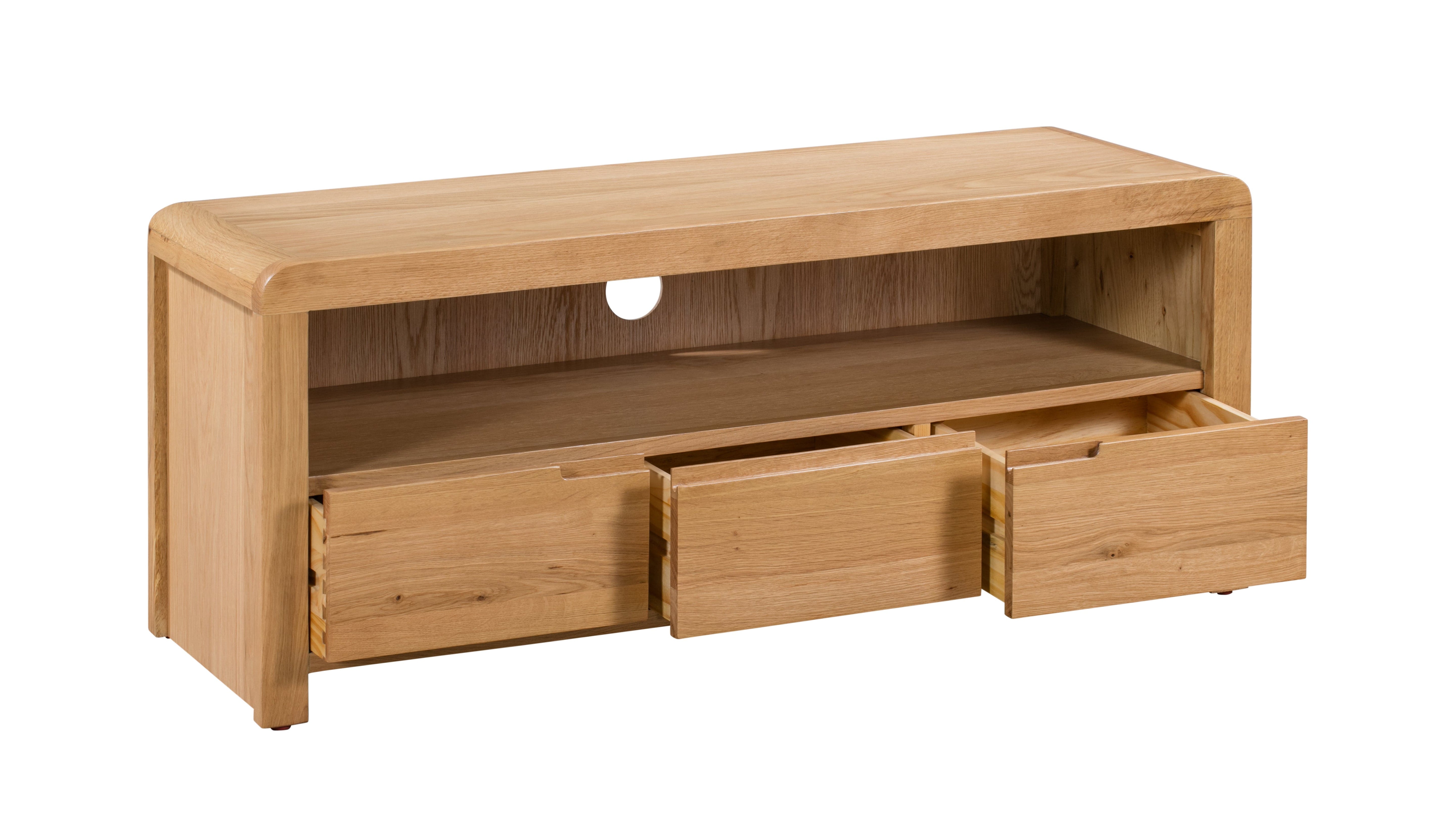 Curve Oak TV Unit – Julian Bowen, view 2