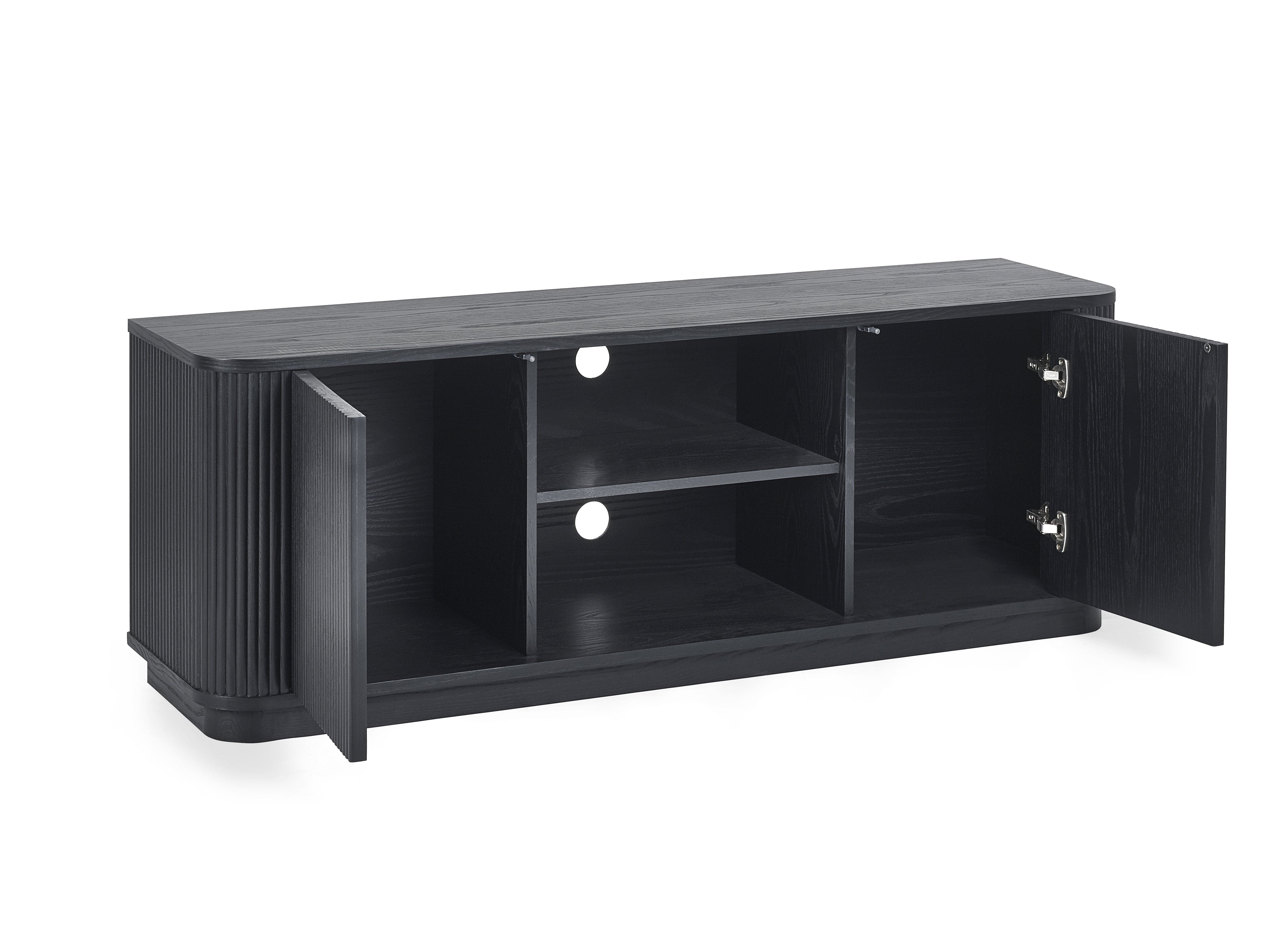 Louis Fluted Tv Unit - Black – Julian Bowen, view 2