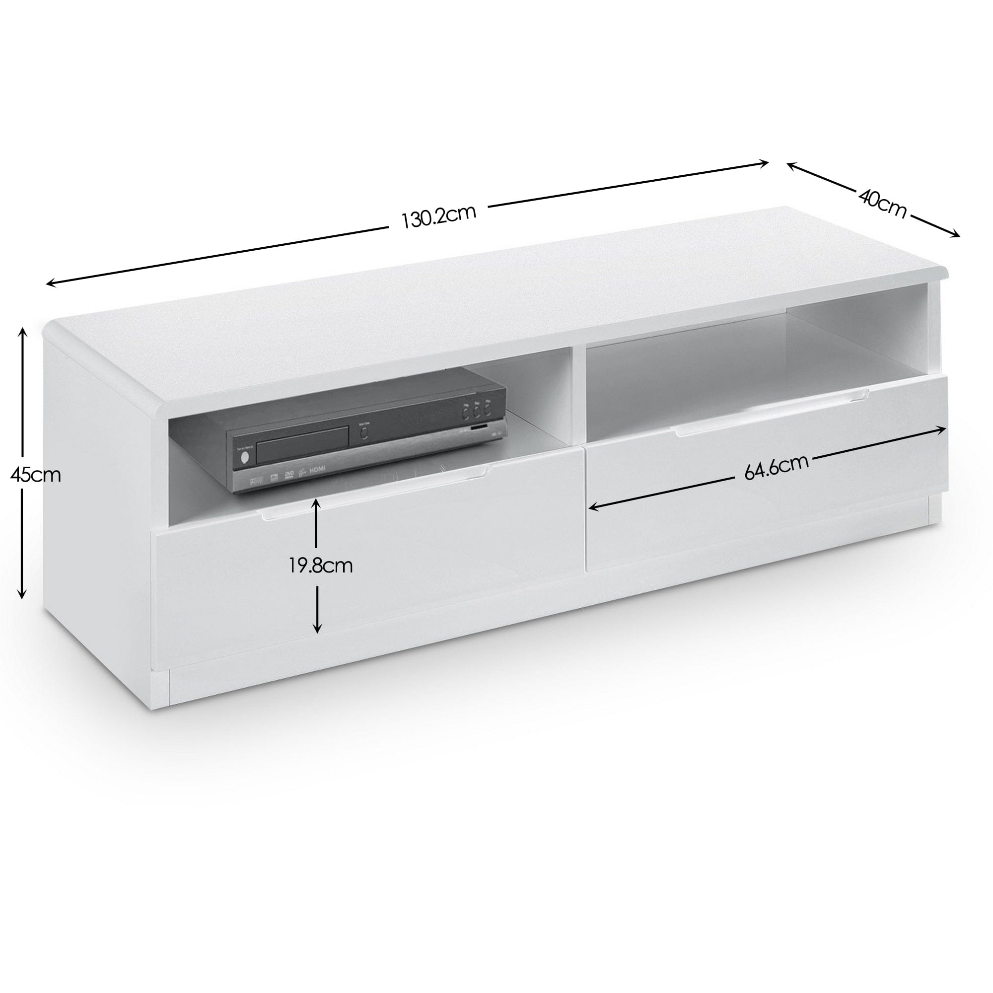 Manhattan 2 Drawer Media Unit – Julian Bowen, view 3