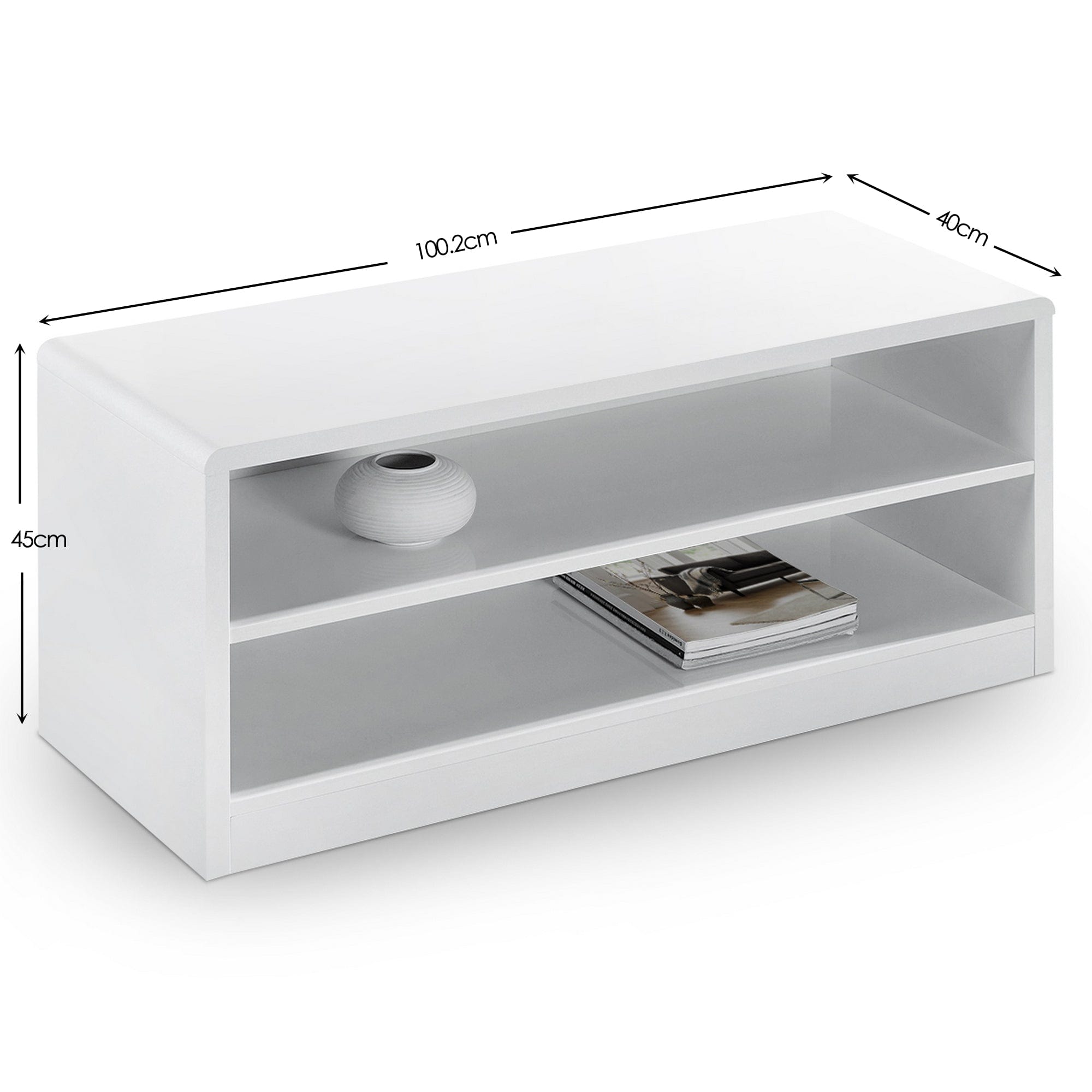 Manhattan High Gloss White Compact Tv Unit – Julian Bowen, view 3