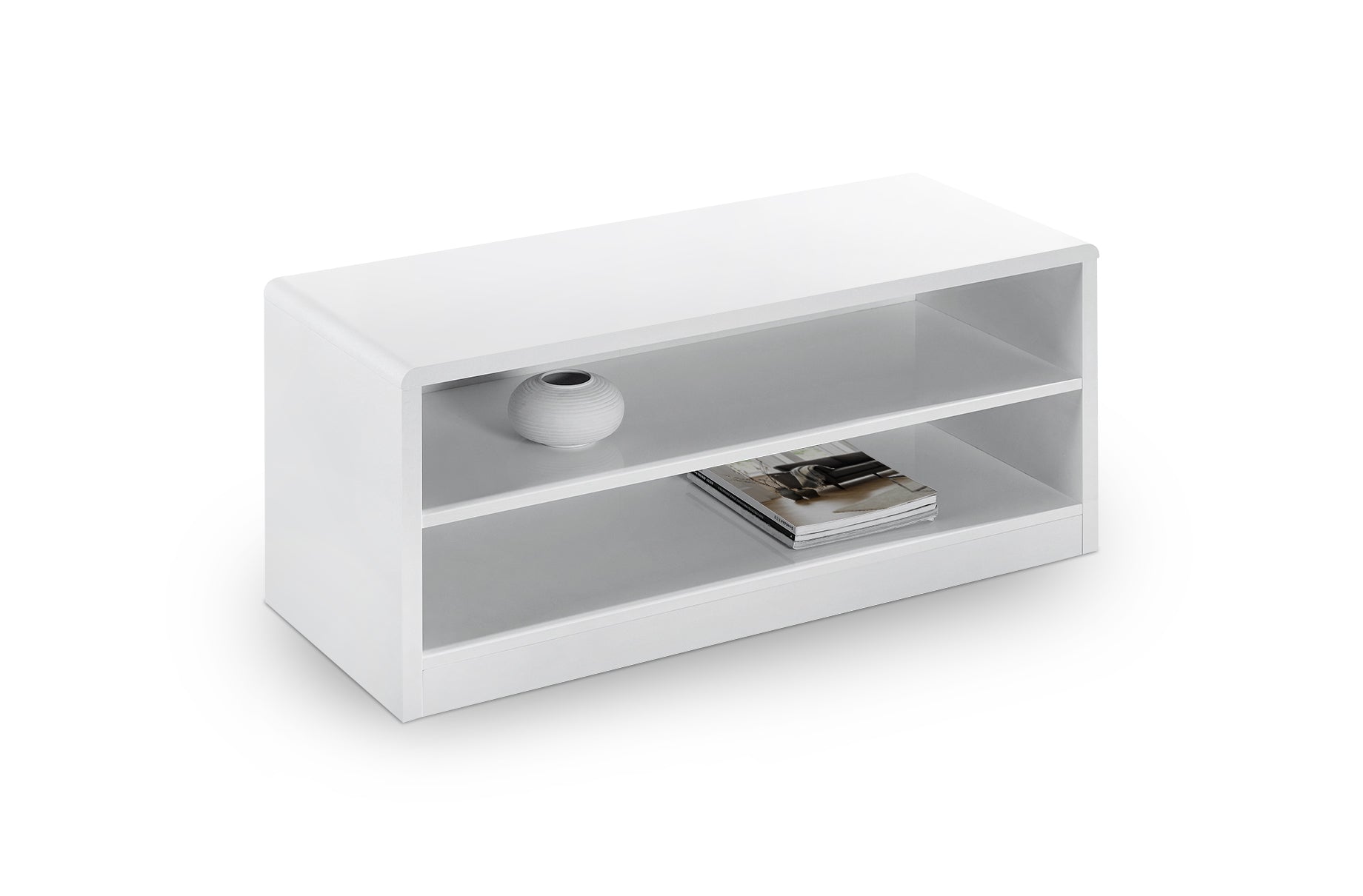Manhattan High Gloss White Compact Tv Unit – Julian Bowen