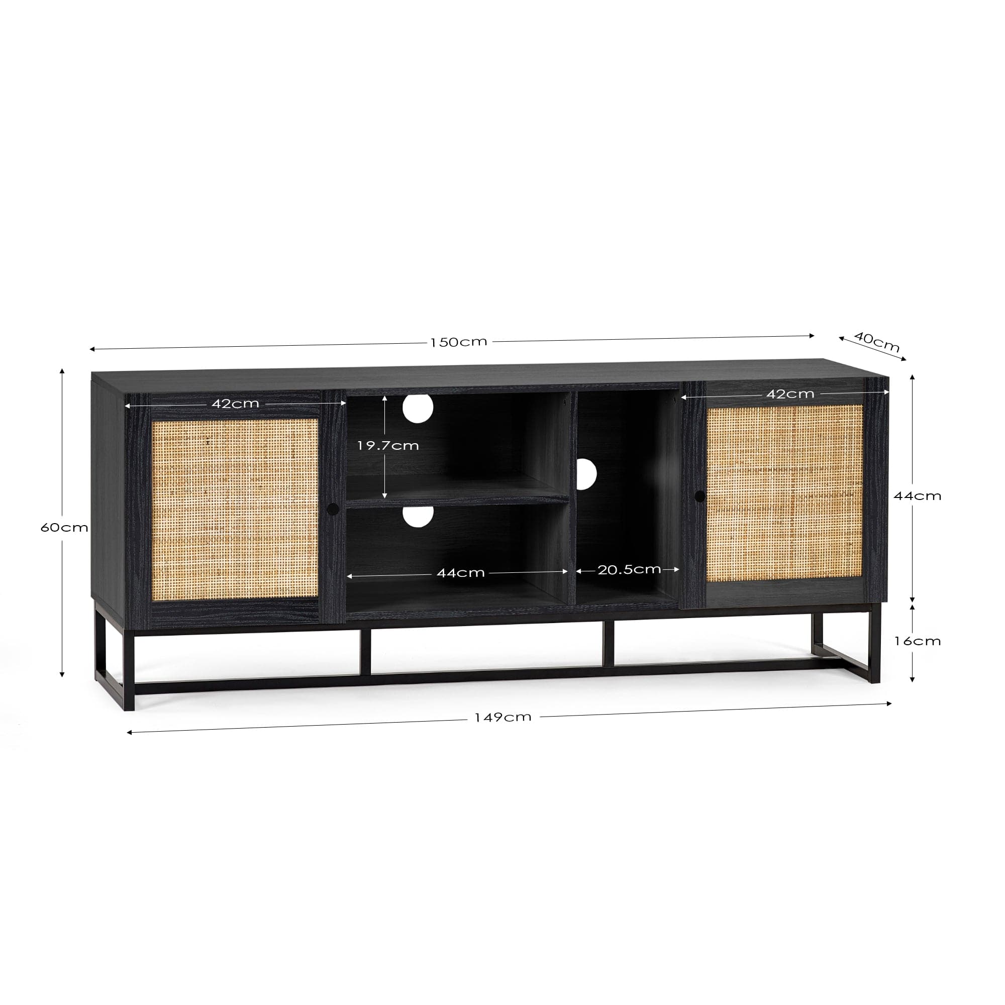 Padstow Tv Unit - Black – Julian Bowen, view 4