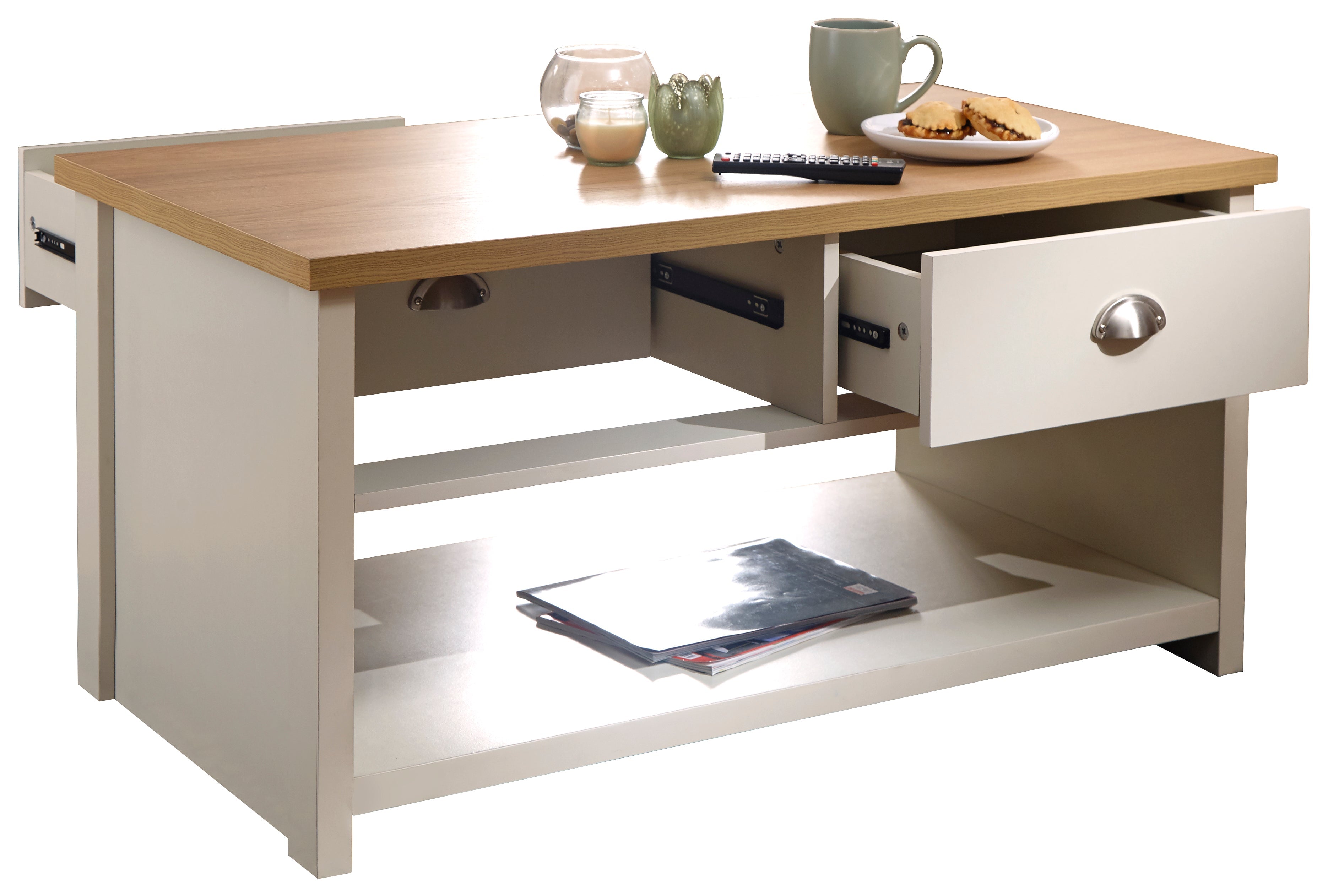 Lancaster 2 Drawer Coffee Table Cream – GFW, view 10