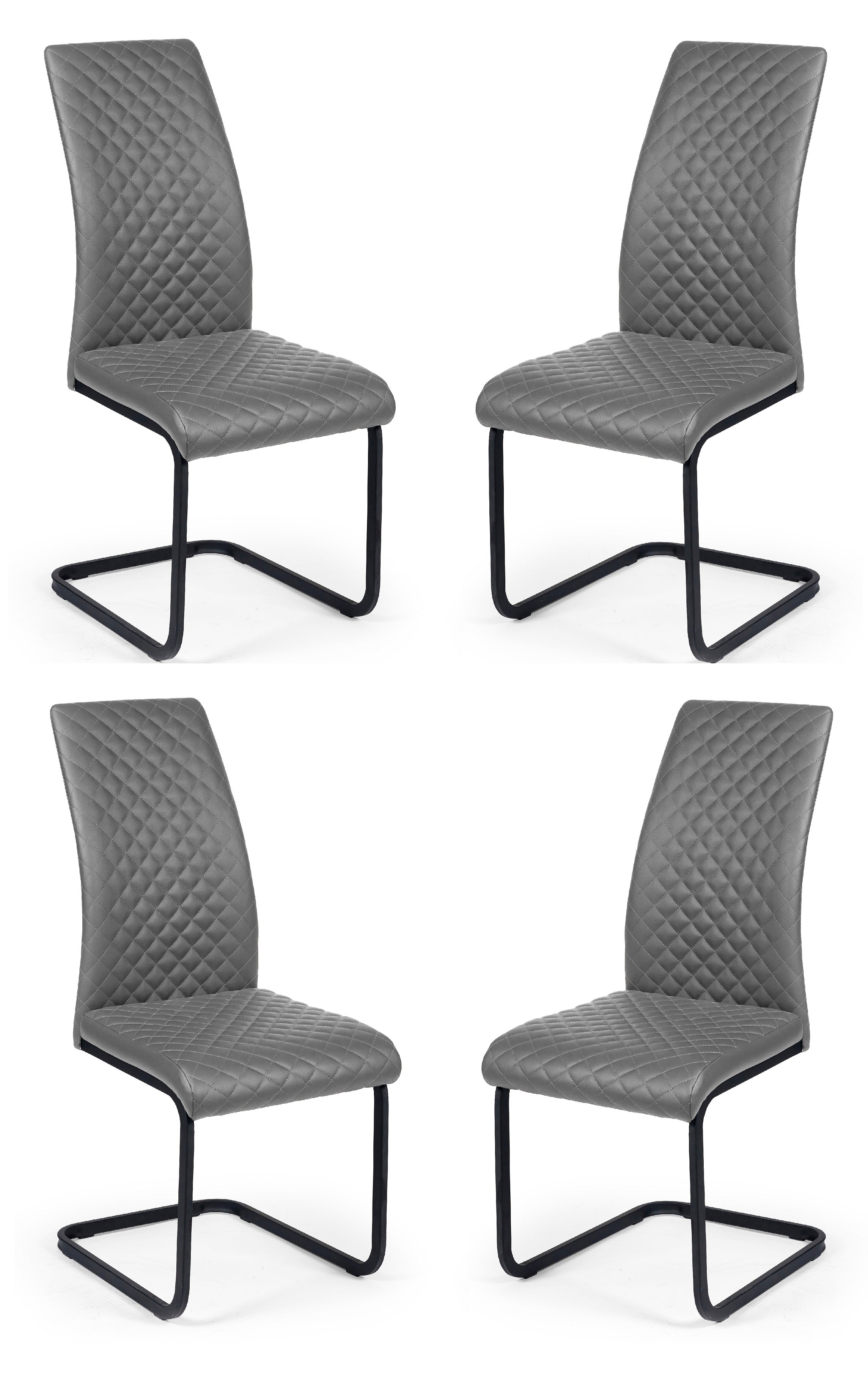 Xavier Grey Upholstered Cantilever Dining Chairs (Set of 4) – Julian Bowen