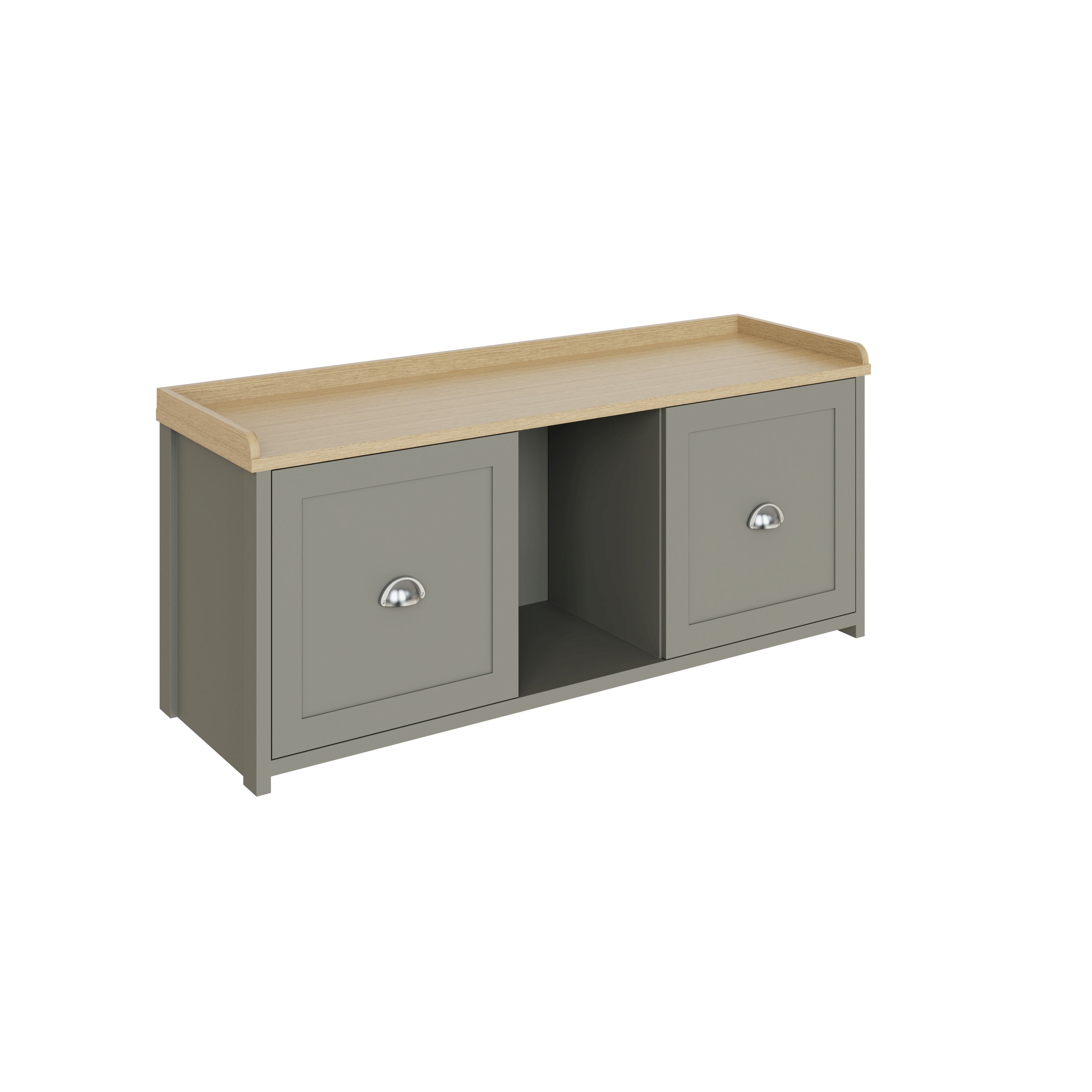 Lancaster 2 Door Shoe Bench Grey – GFW