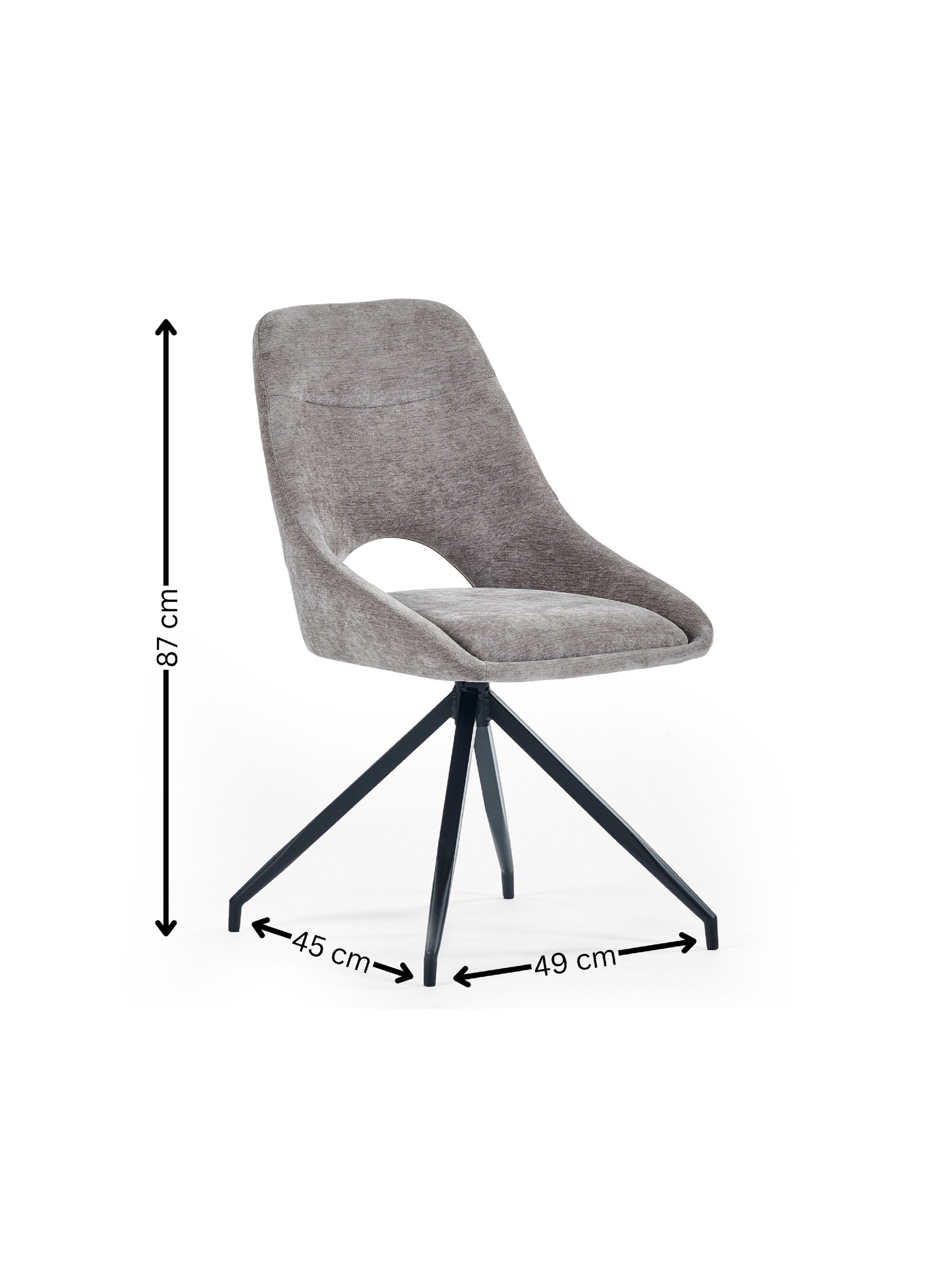 Jonah Grey Chenille Upholstered Dining Chairs (Set of 2) – Julian Bowen, view 7