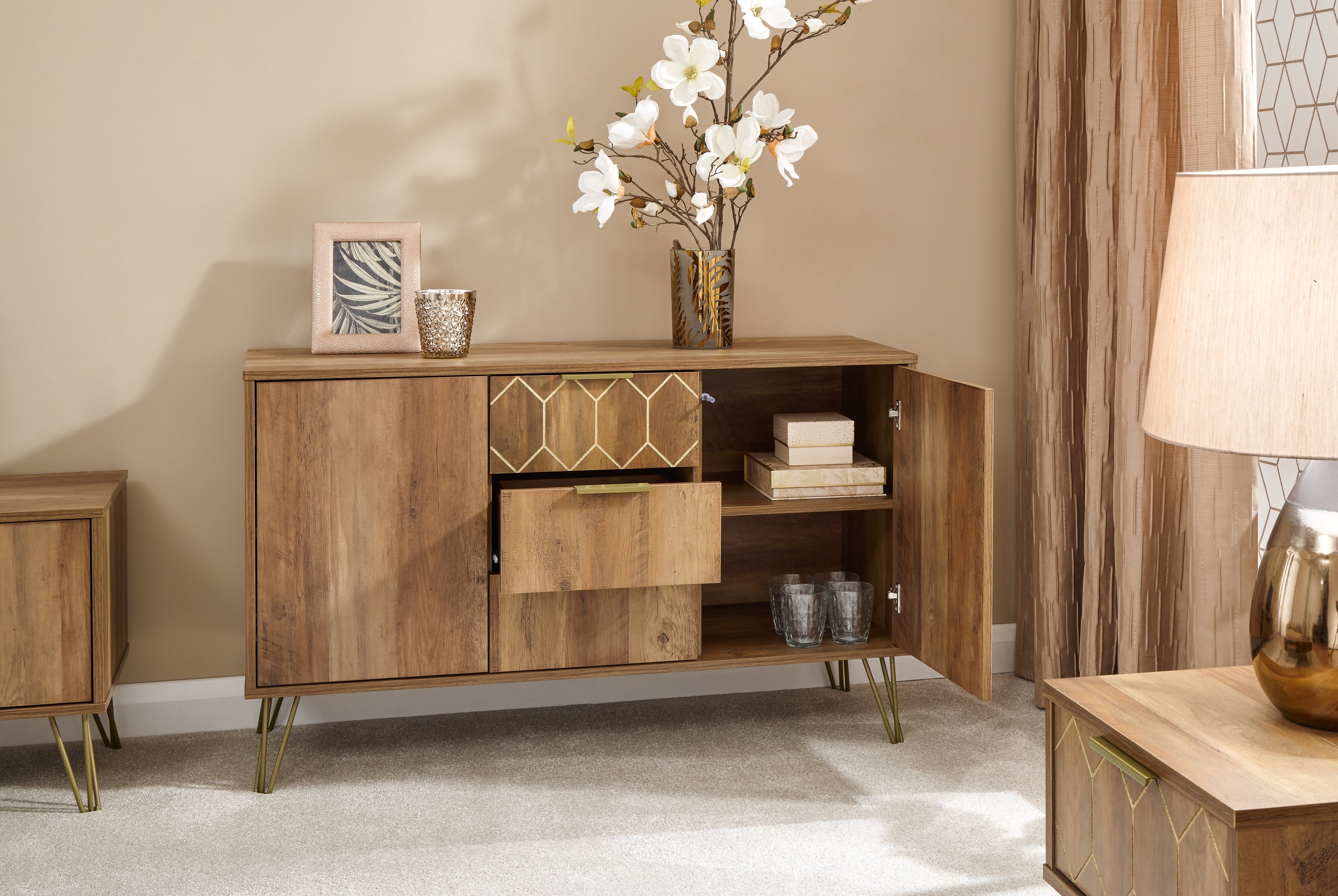 Orleans 2 Door 3 Drawer Cabinet Mango – GFW, view 3
