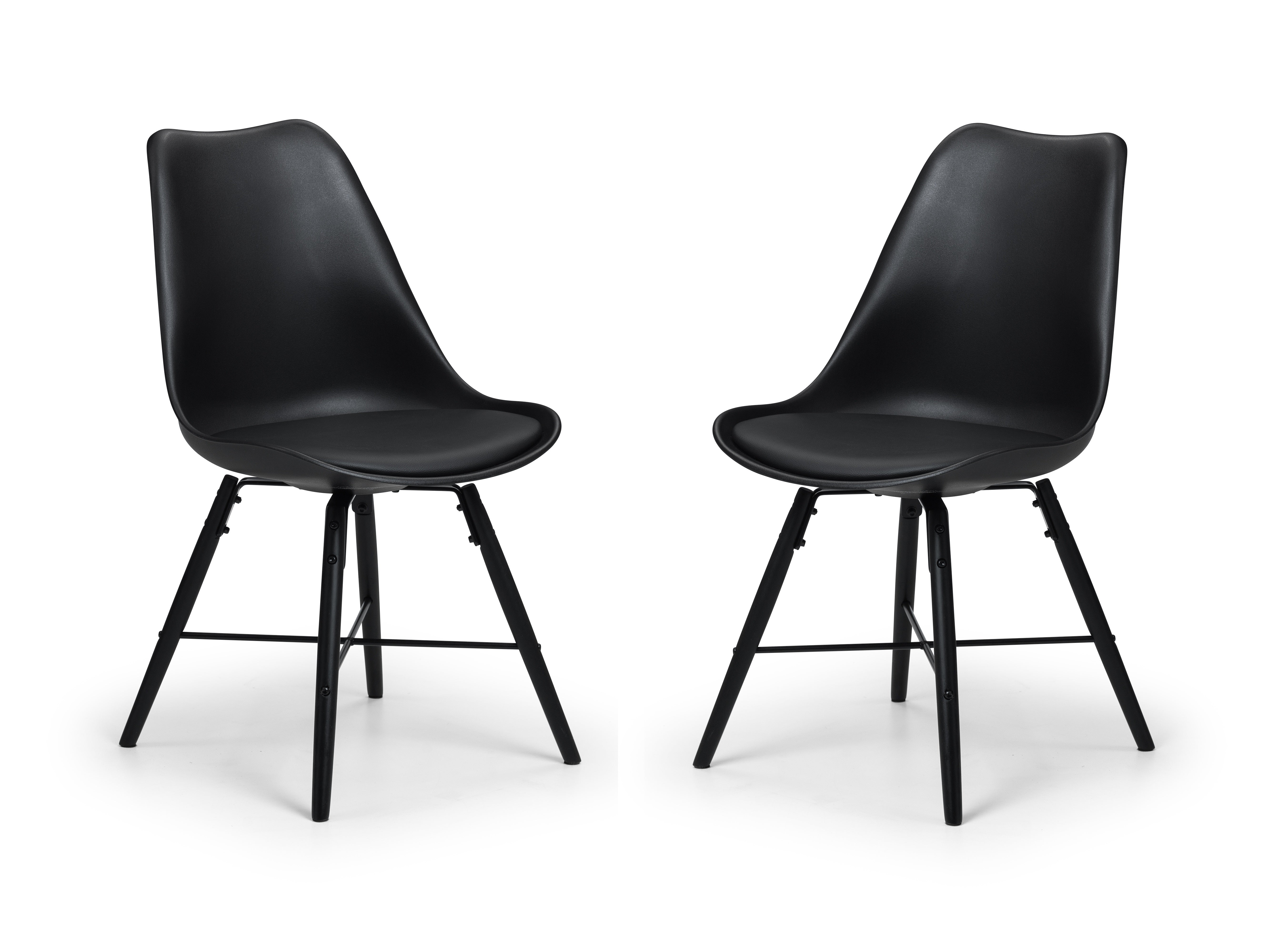 Kari Dining Chairs - Black Seat & Black Legs (Set Of 2) – Julian Bowen