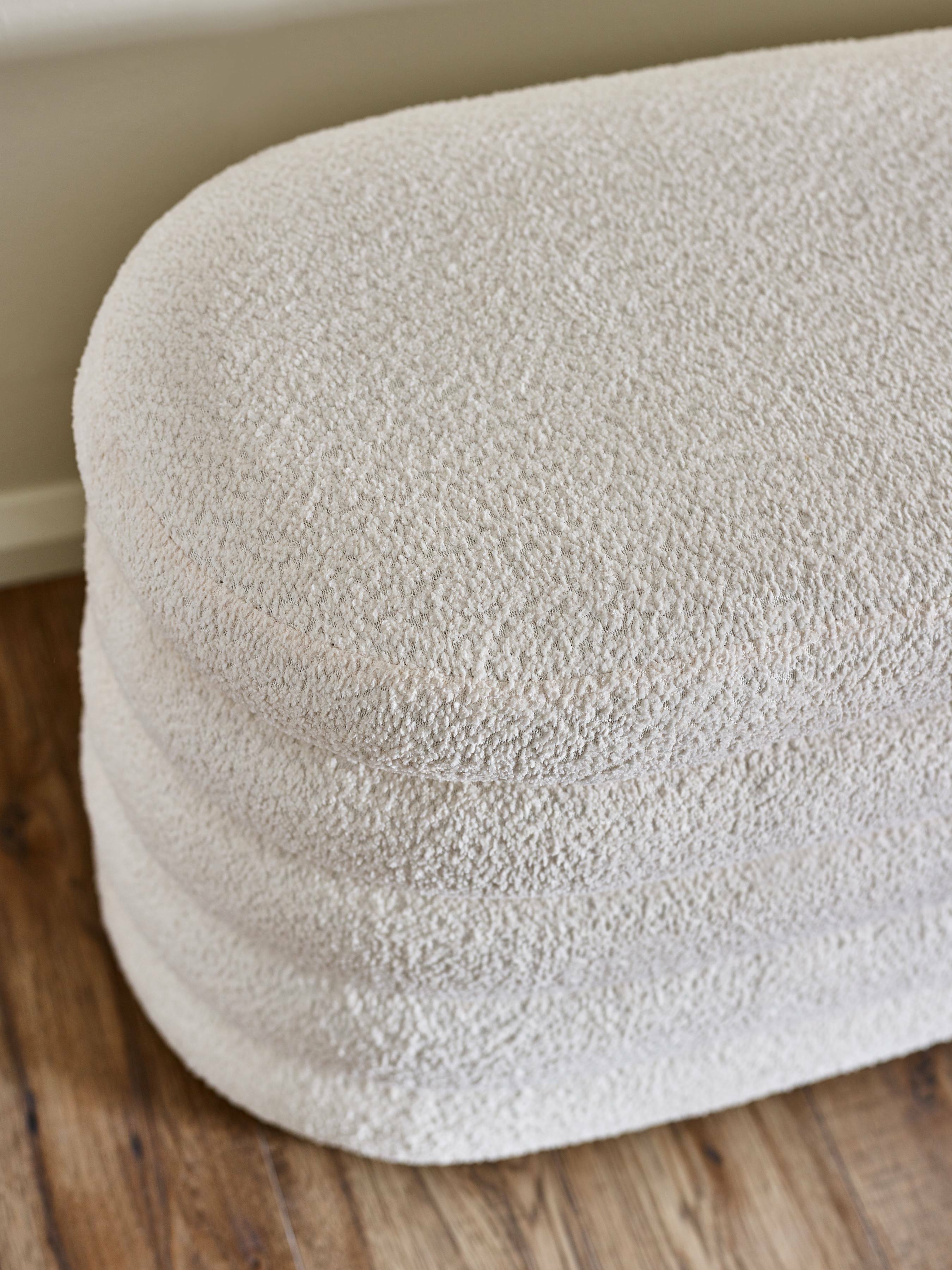 Hailey Ivory Boucle Upholstered Ottoman Storage Bench – Julian Bowen, view 11