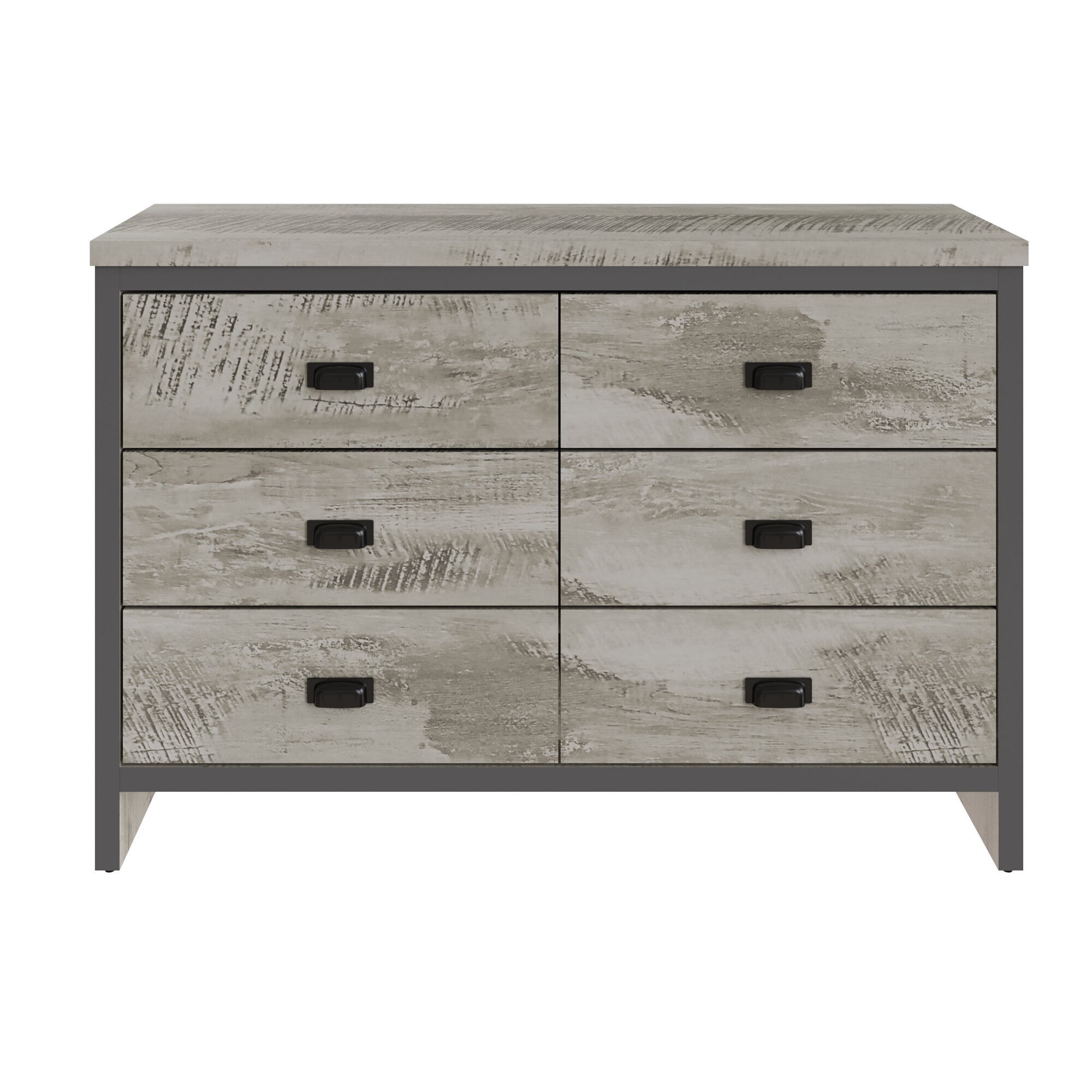 Boston 3+3 Drawer Chest Grey – GFW, view 3