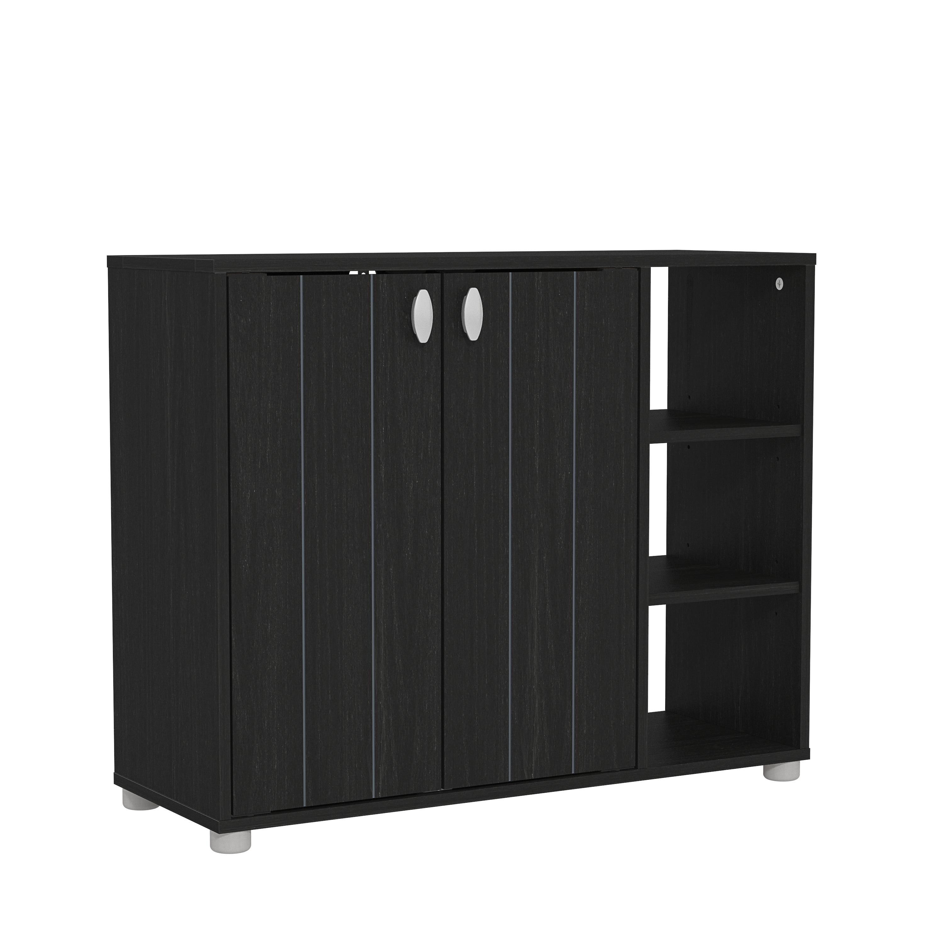 Bideford Shoe Cabinet Rustic Black Oak – GFW, view 5