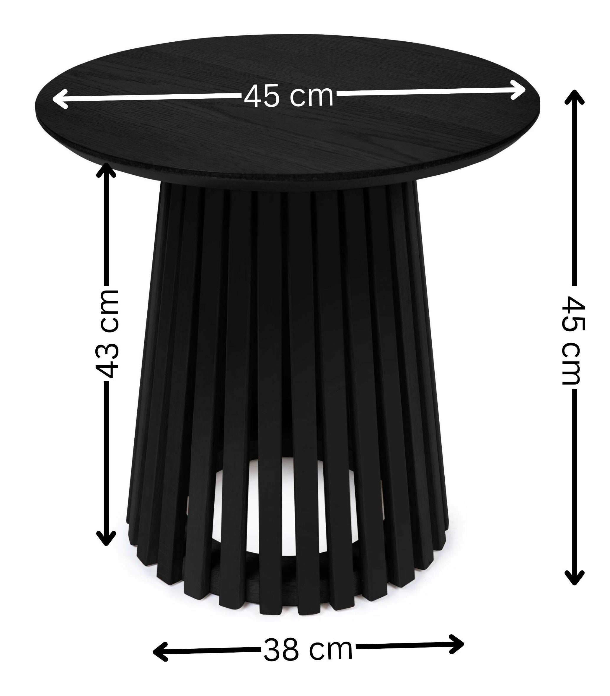 Ollie Black 45cm Round Lamp Table – Julian Bowen, view 6