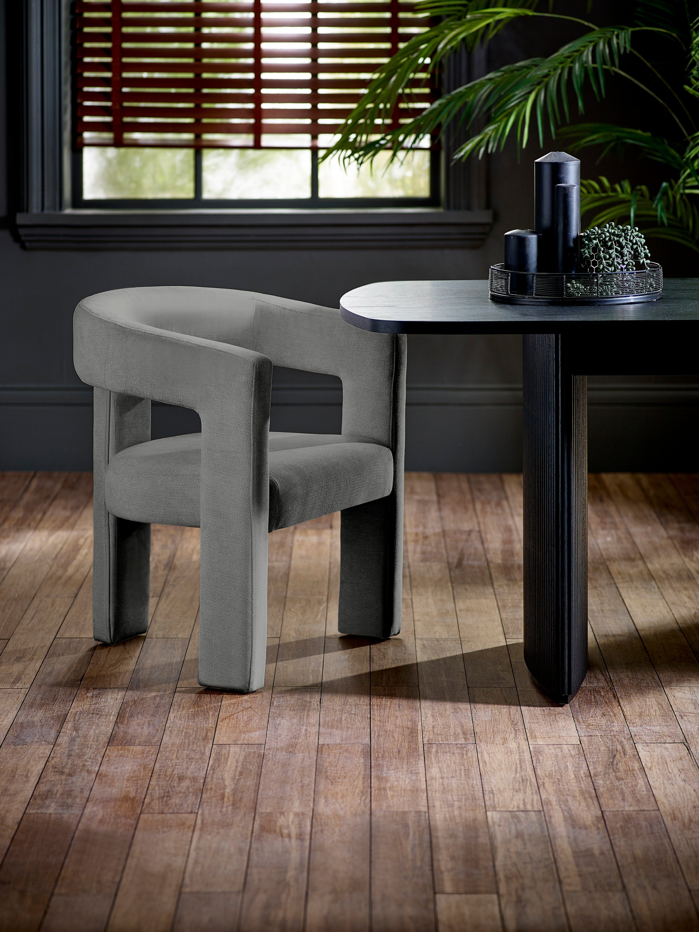 Elara Grey Chenille Upholstered Chair – Julian Bowen, view 15