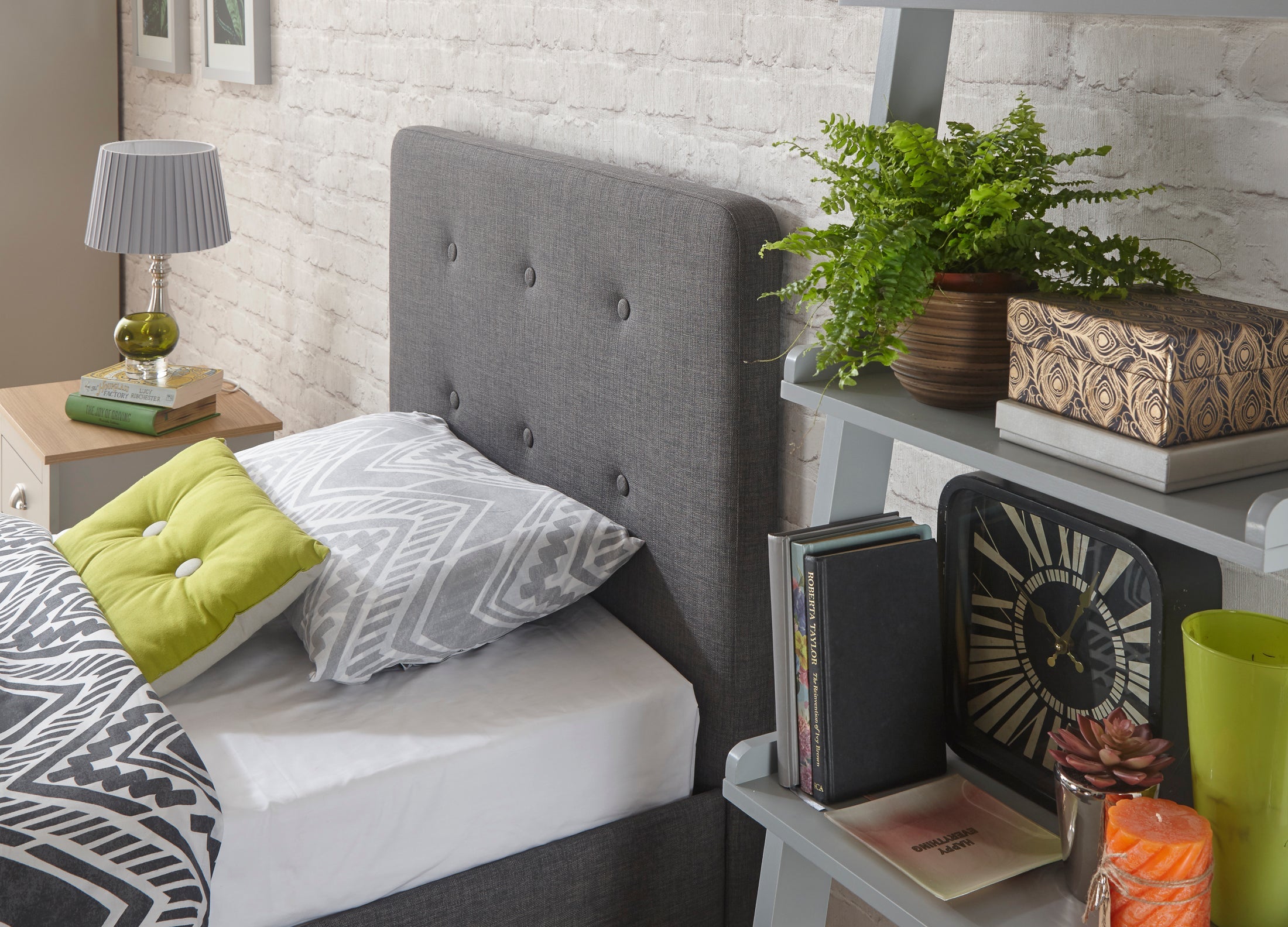 Ashbourne Fabric Upholstered Bed Grey – GFW, view 23