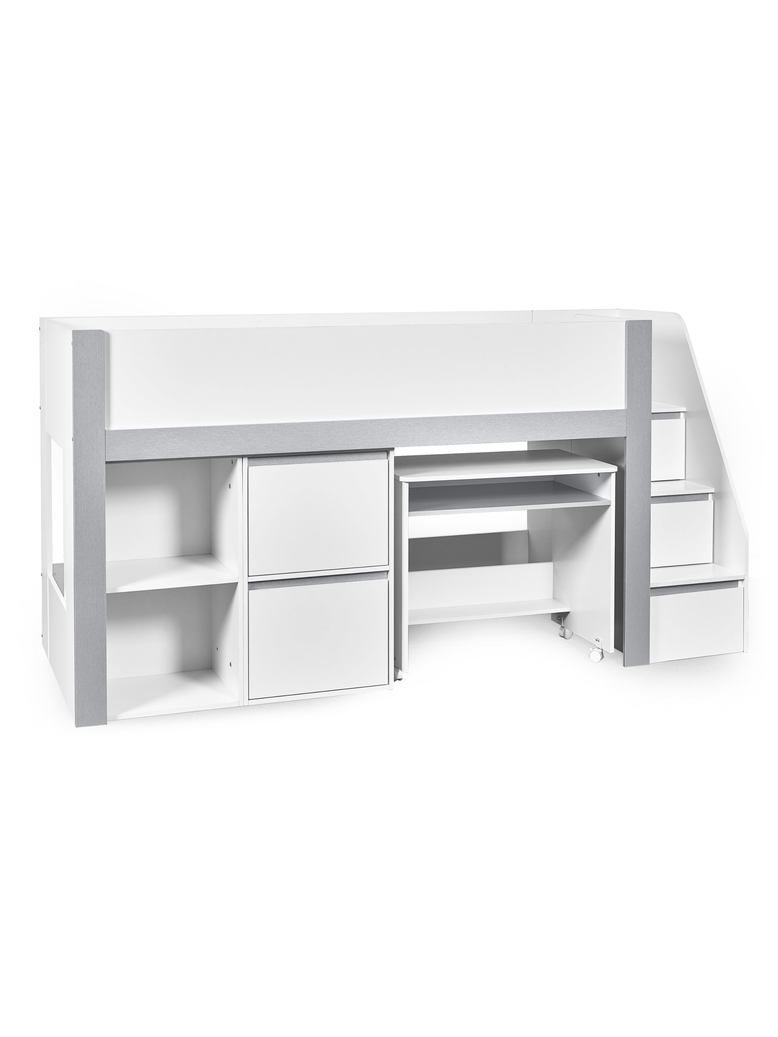 Gaia Midsleeper Bed - White and Silver – Julian Bowen