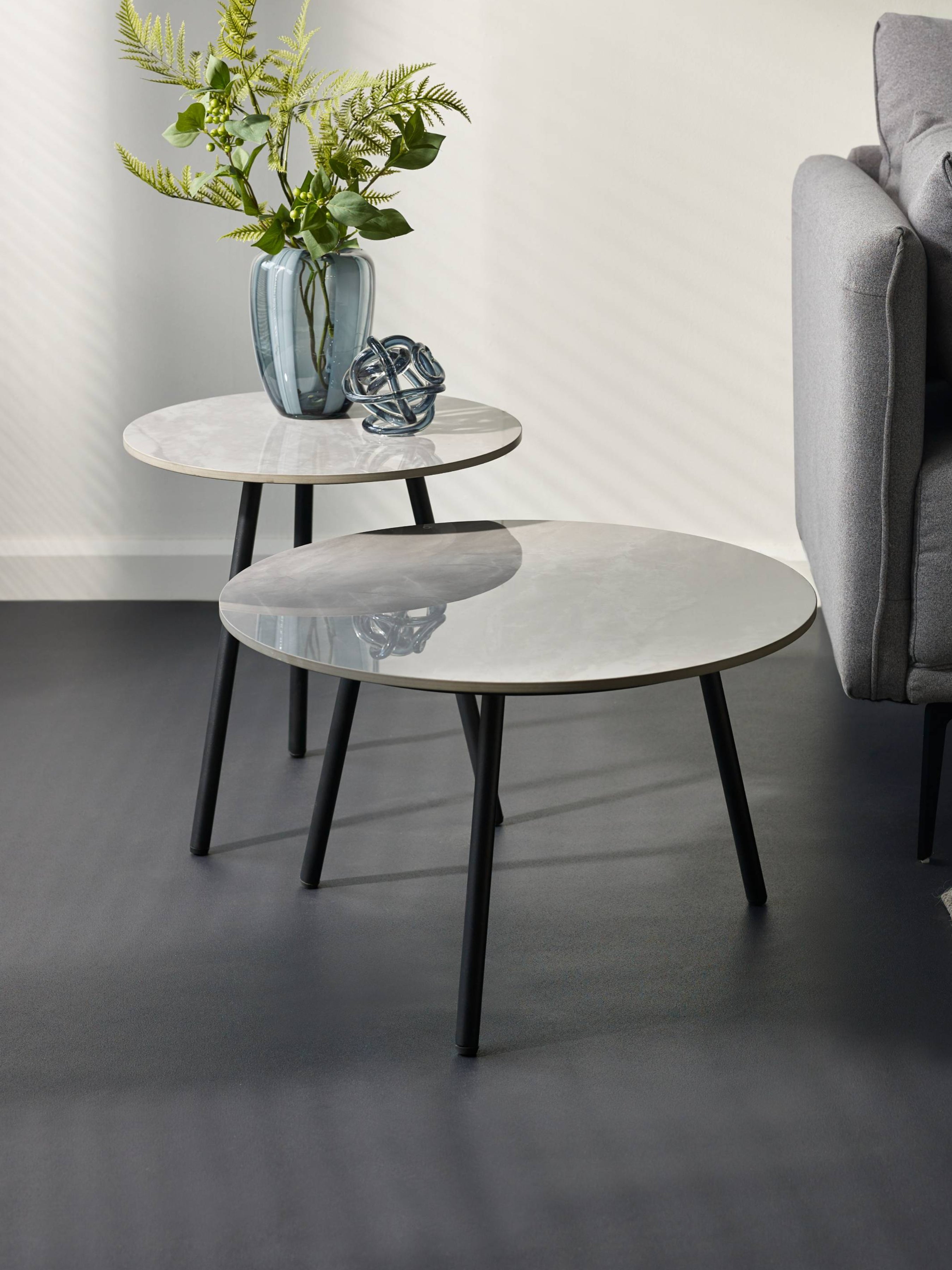 Casper Set of Side Tables Grey – Julian Bowen, view 2