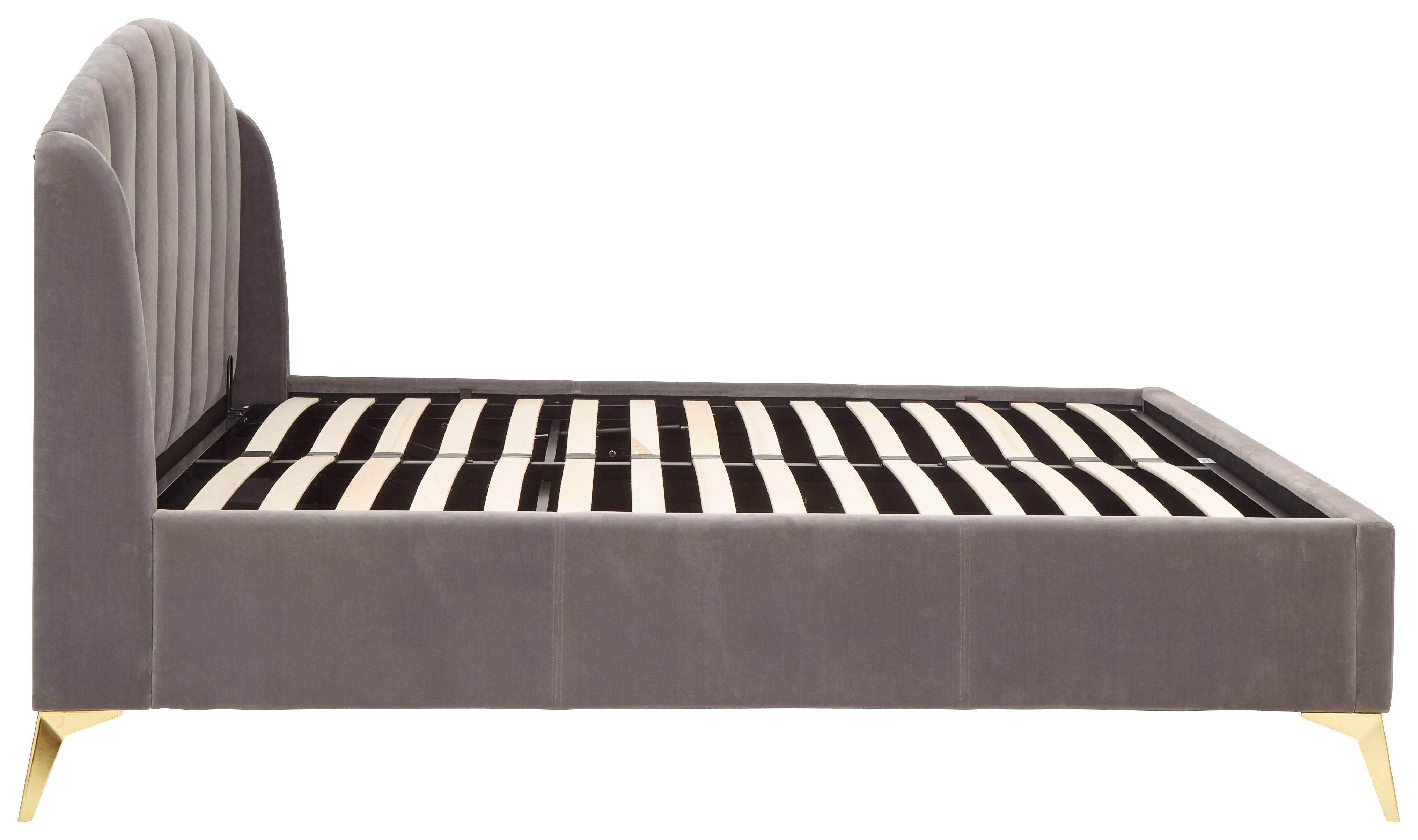 Pettine End Lift Ottoman Bed - Grey & Gold – GFW, view 13
