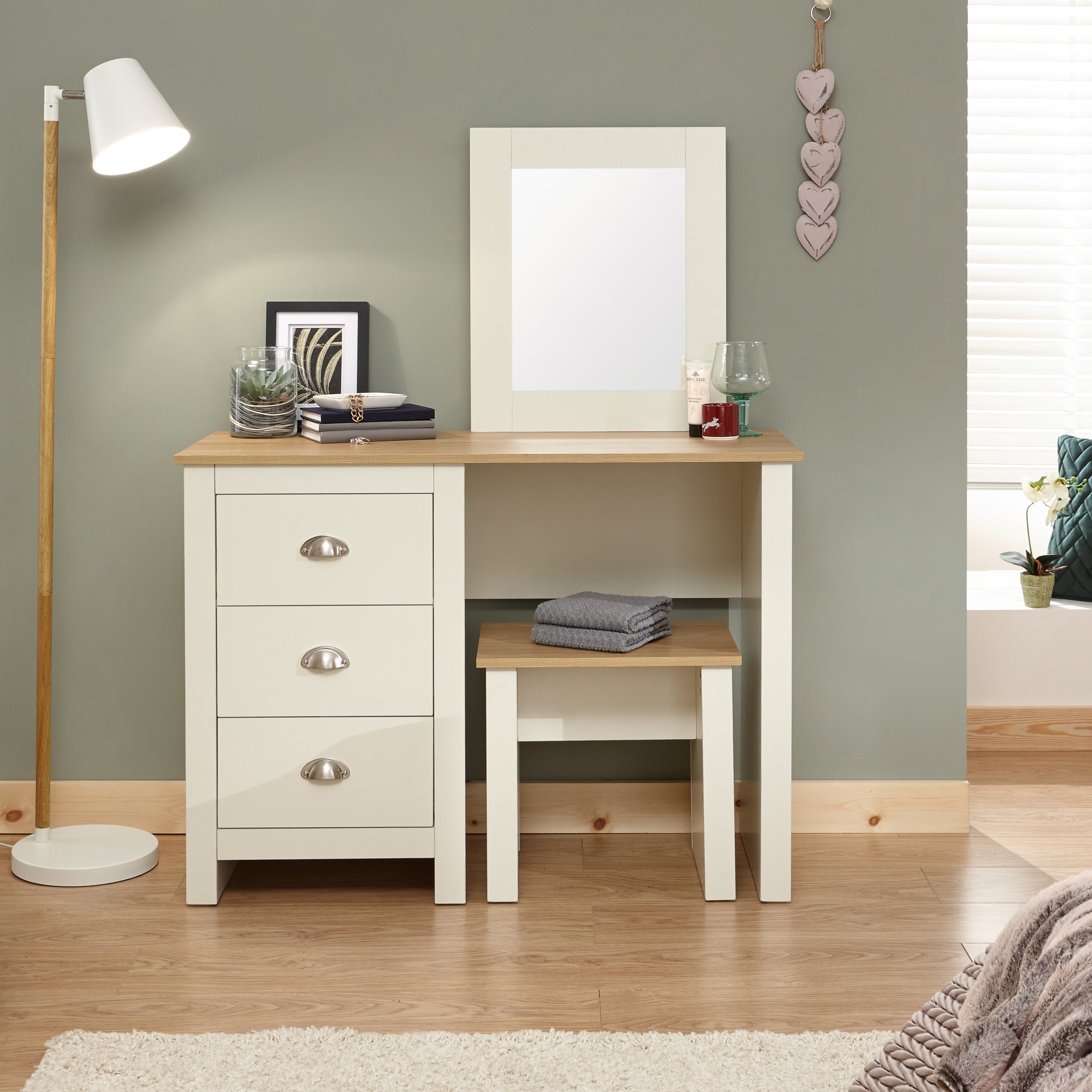 Lancaster Dressing Table Set Cream – GFW, view 4