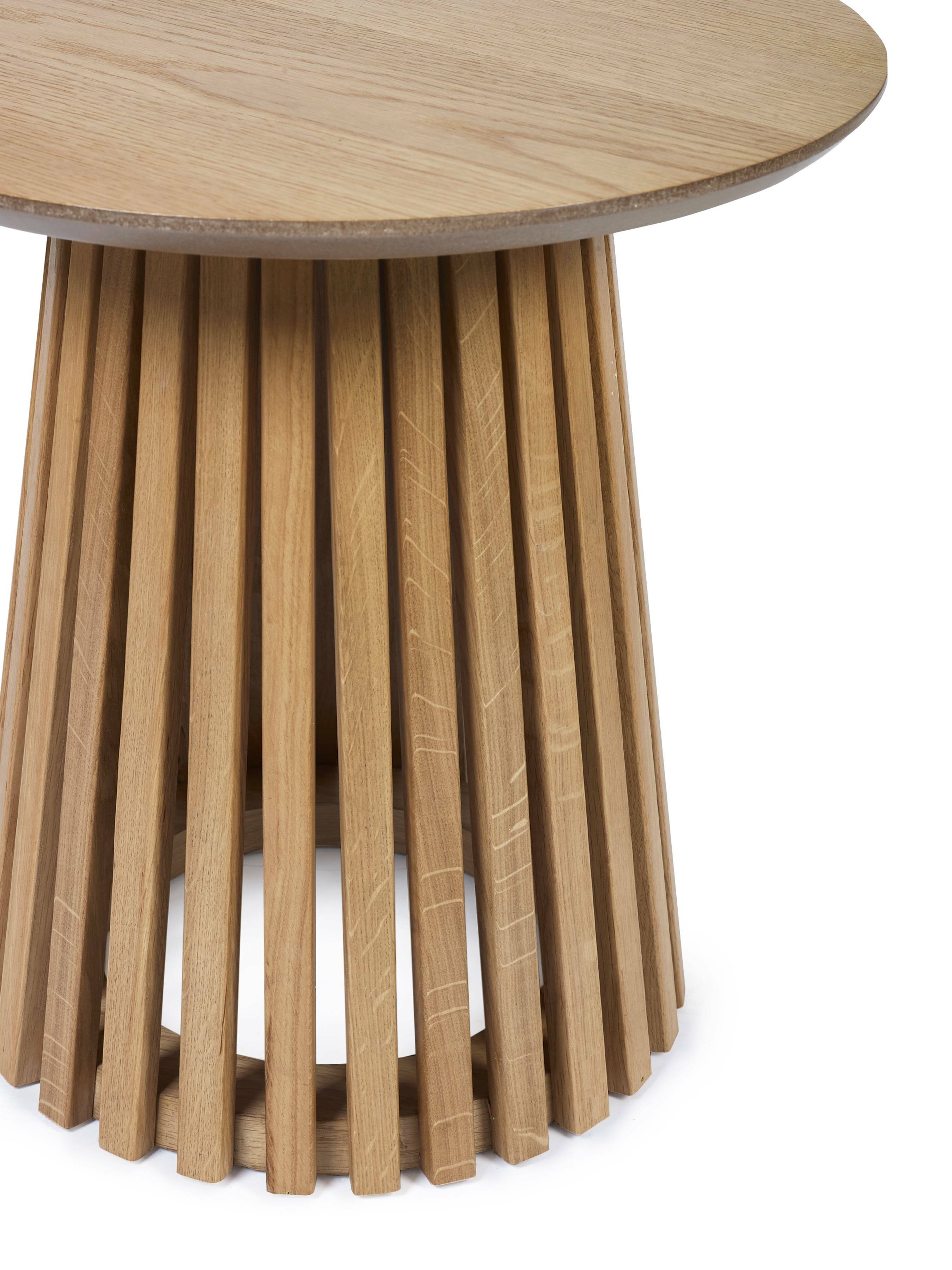 Ollie Natural Oak 45cm Round Lamp Table – Julian Bowen, view 6