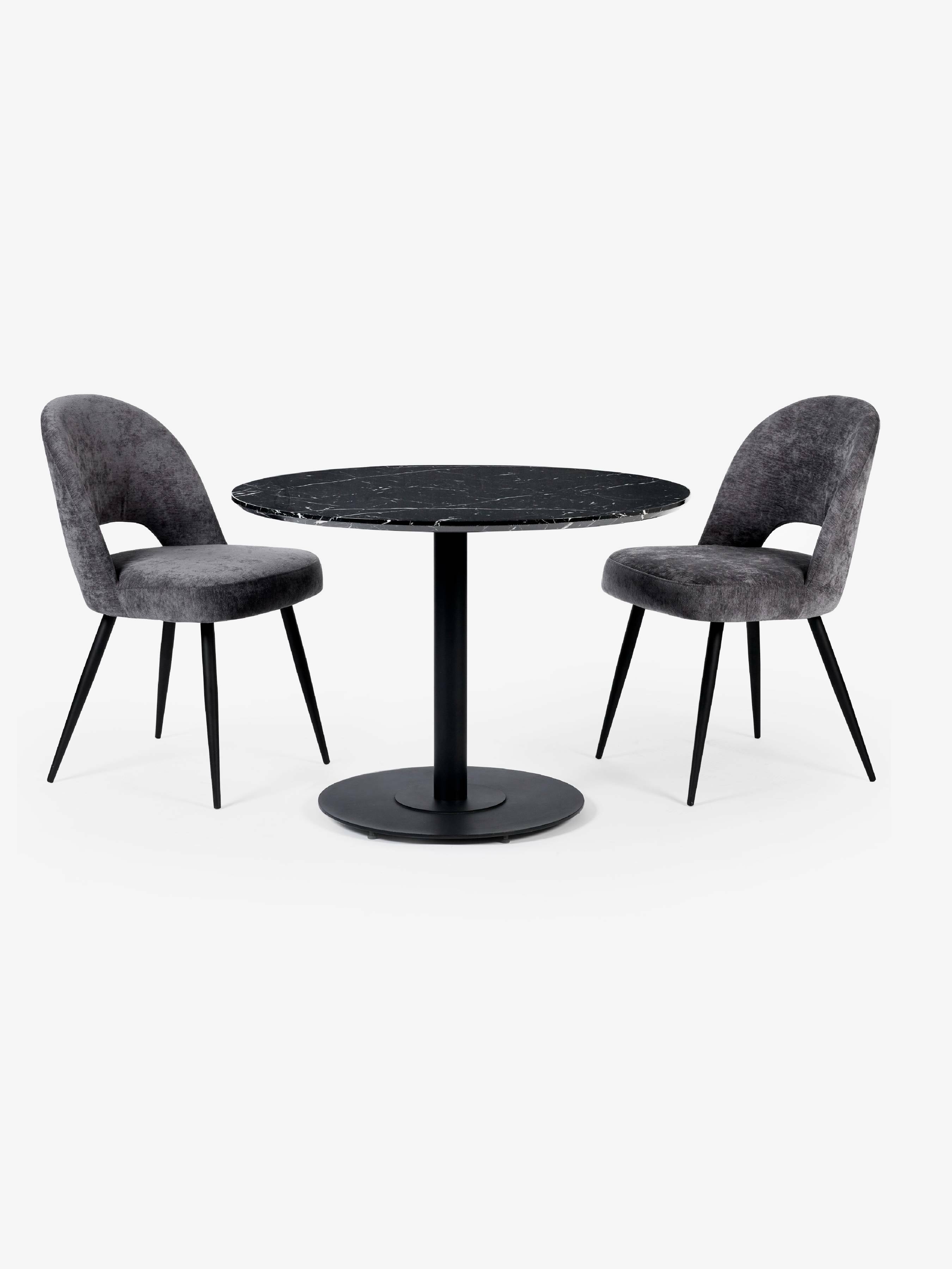 Luca 80cm Round Dining Table Black – Julian Bowen, view 3