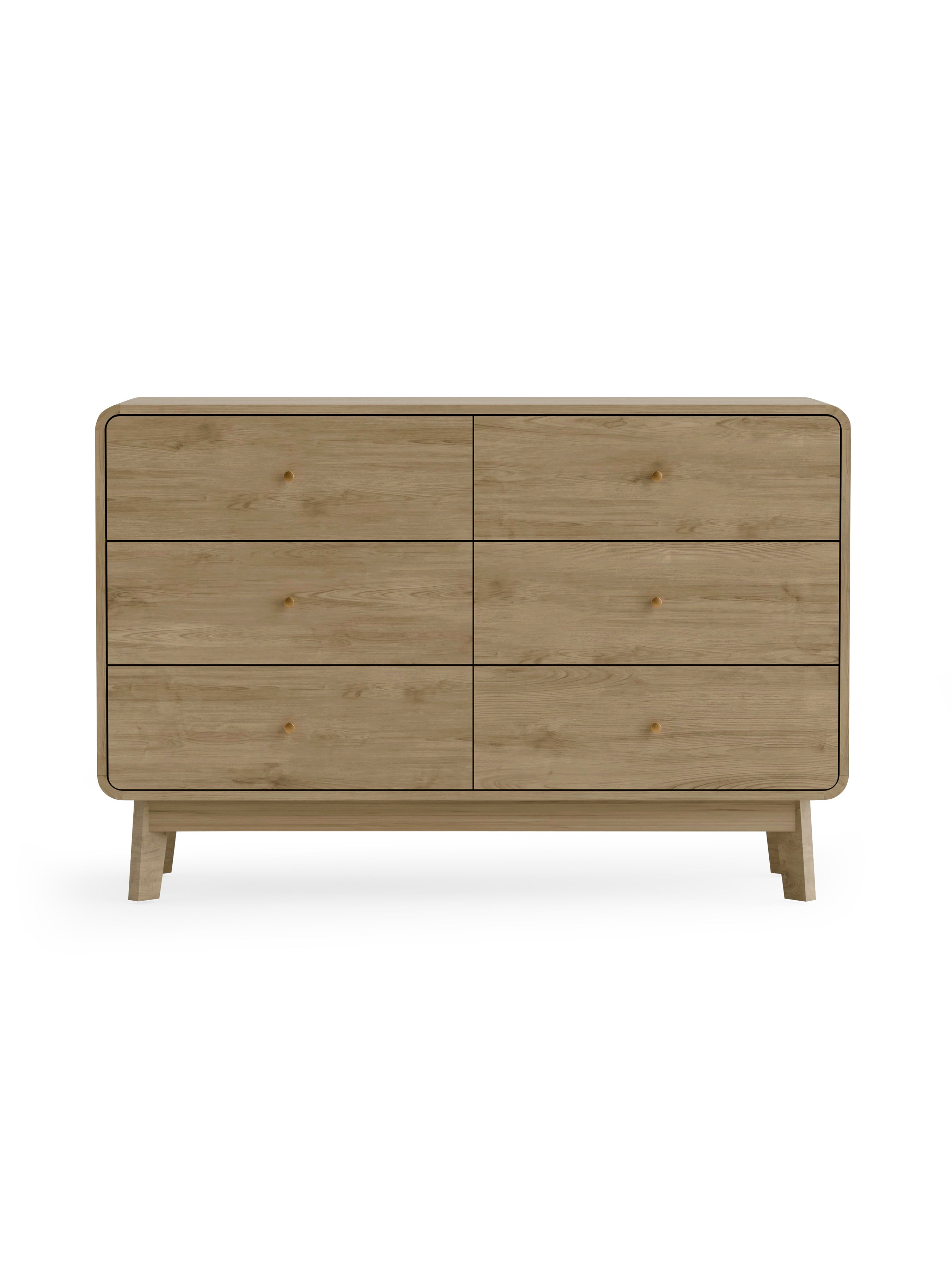 Ingrid 6 Drawer Dresser Oak – Julian Bowen, view 4