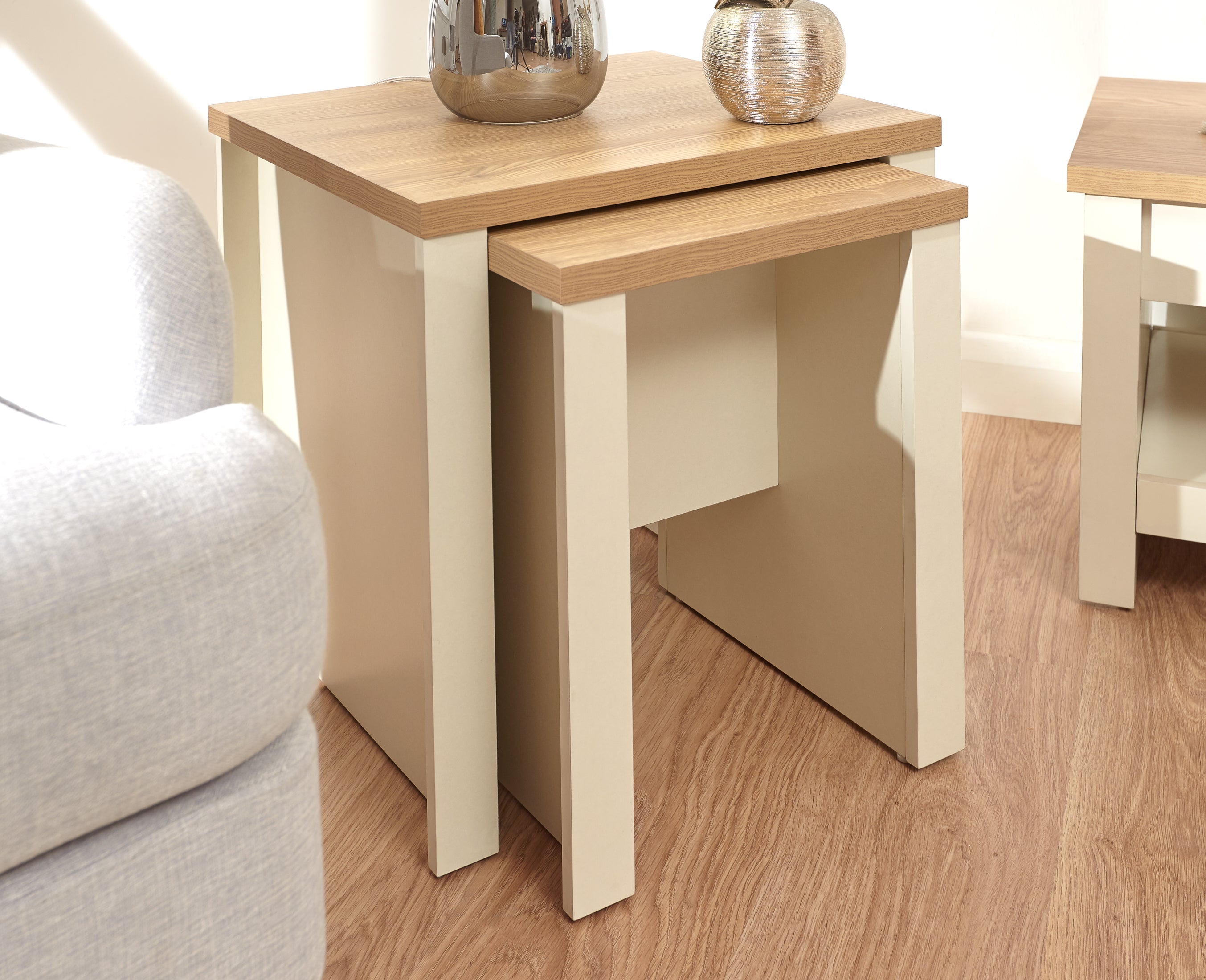 Lancaster Nesting Tables Cream – GFW, view 6