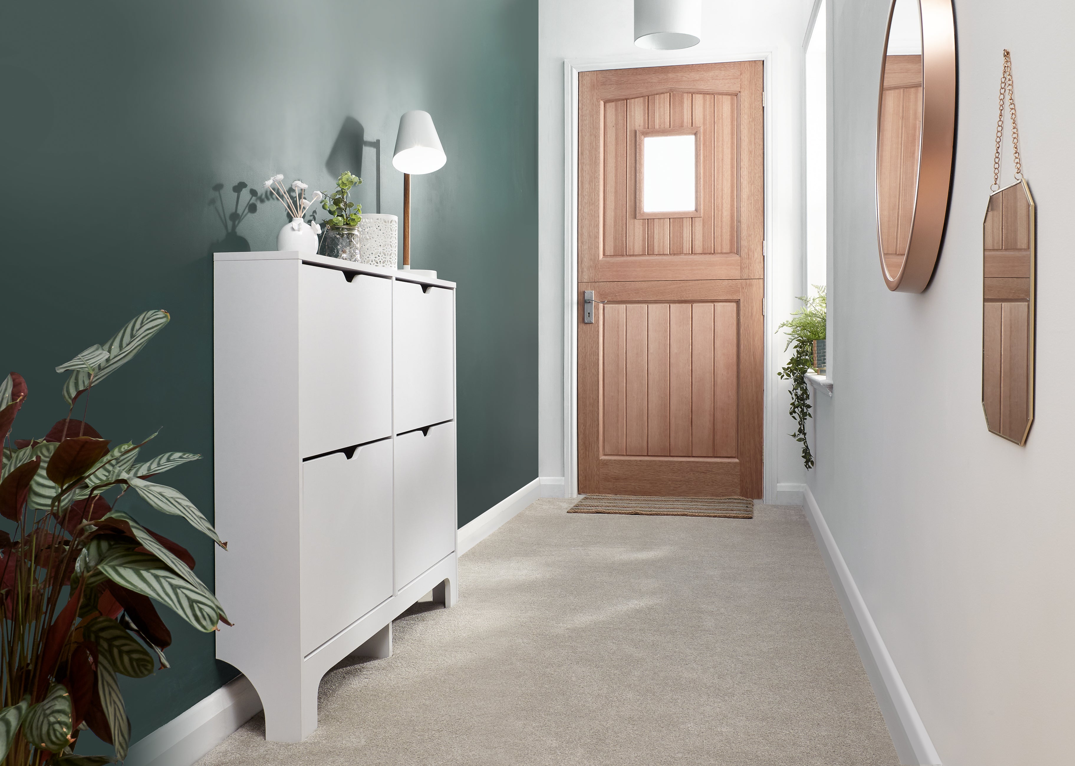 Narrow 4 Drawer Shoe Cabinet – White