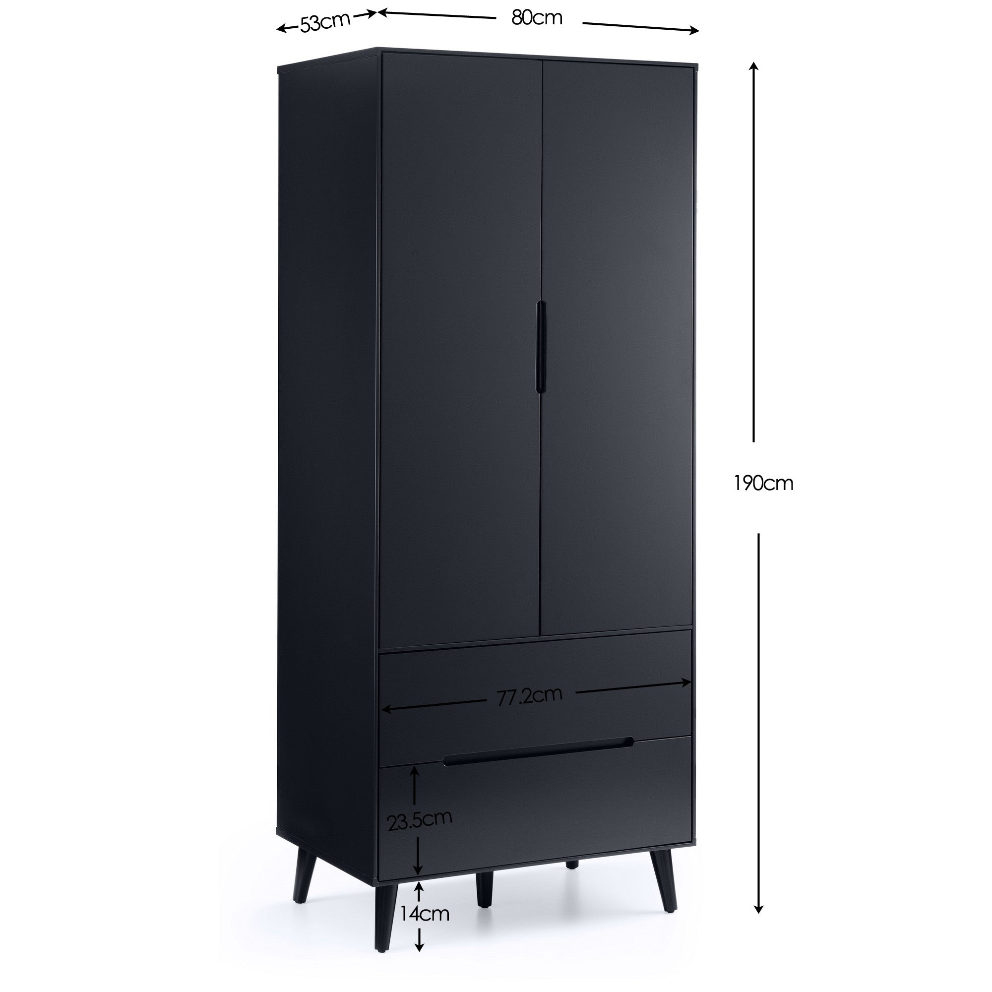 Alicia Combination Wardrobe - Anthracite – Julian Bowen, view 3