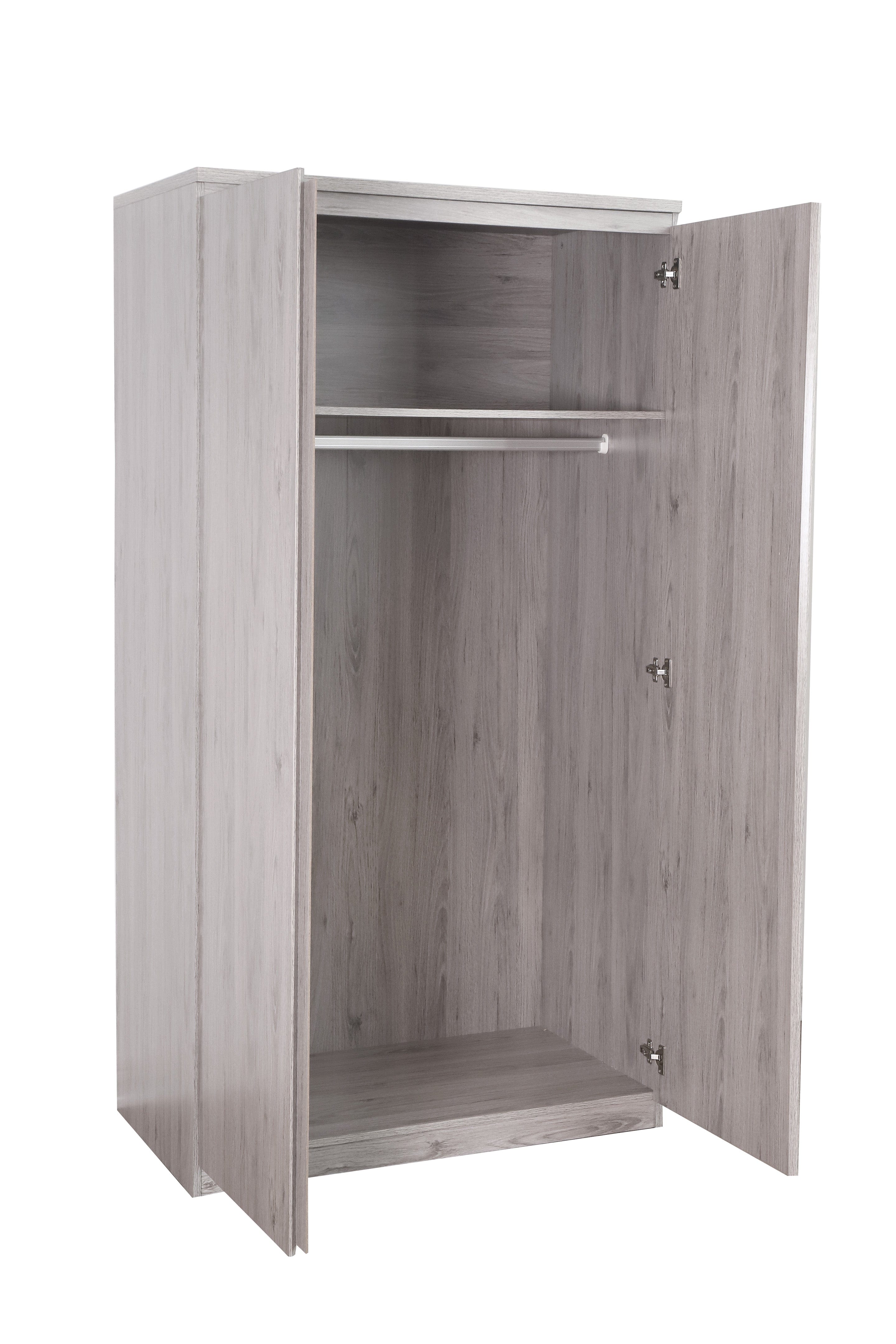 Jupiter 2 Door Wardrobe Grey Oak – Julian Bowen, view 3