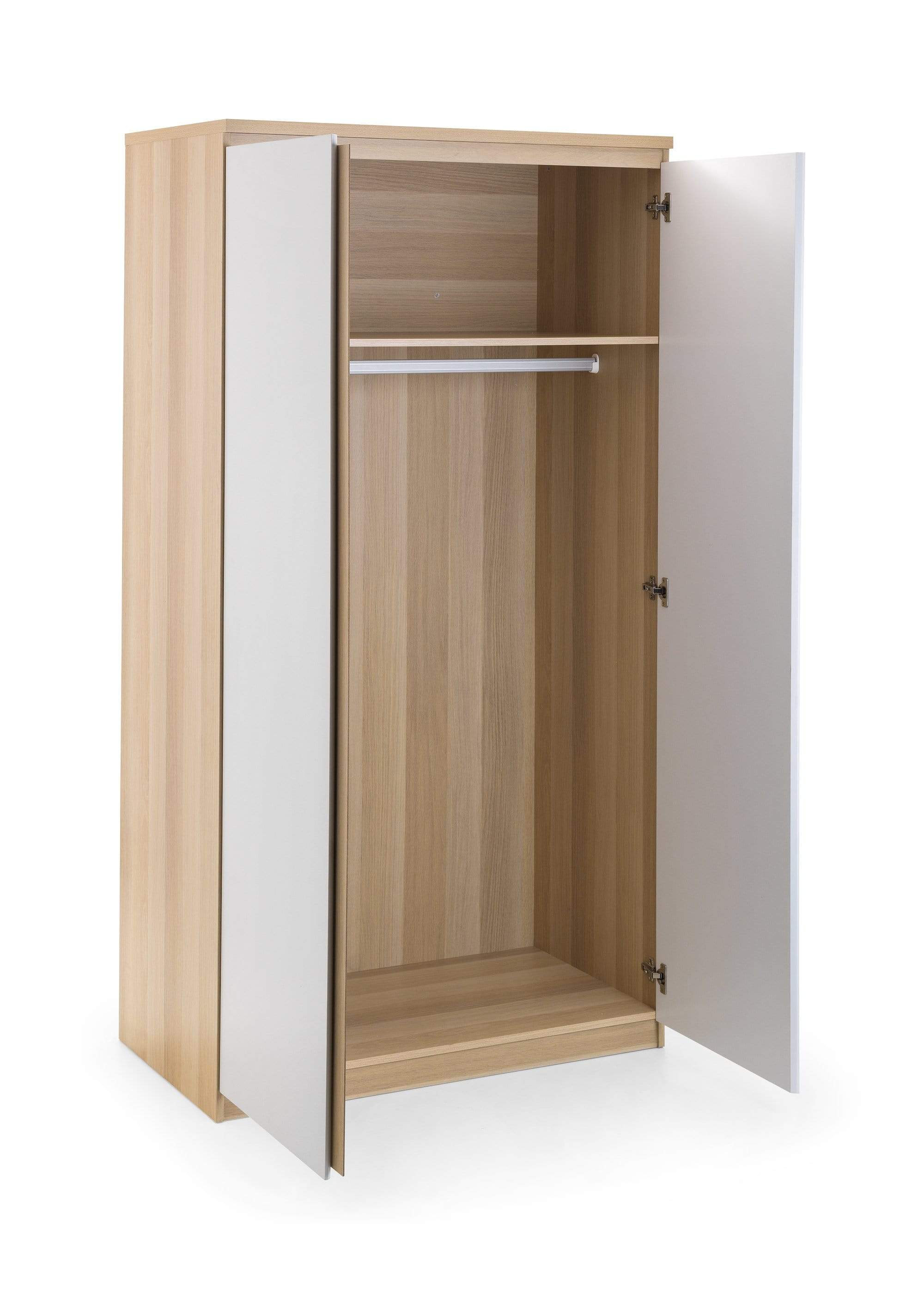 Julian Bowen Wardrobe Jupiter 2 Door Wardrobe White & Oak Bed Kings