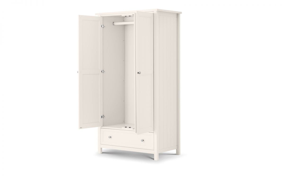 Maine 2 Door Combination Wardrobe - Surf White – Julian Bowen, view 2