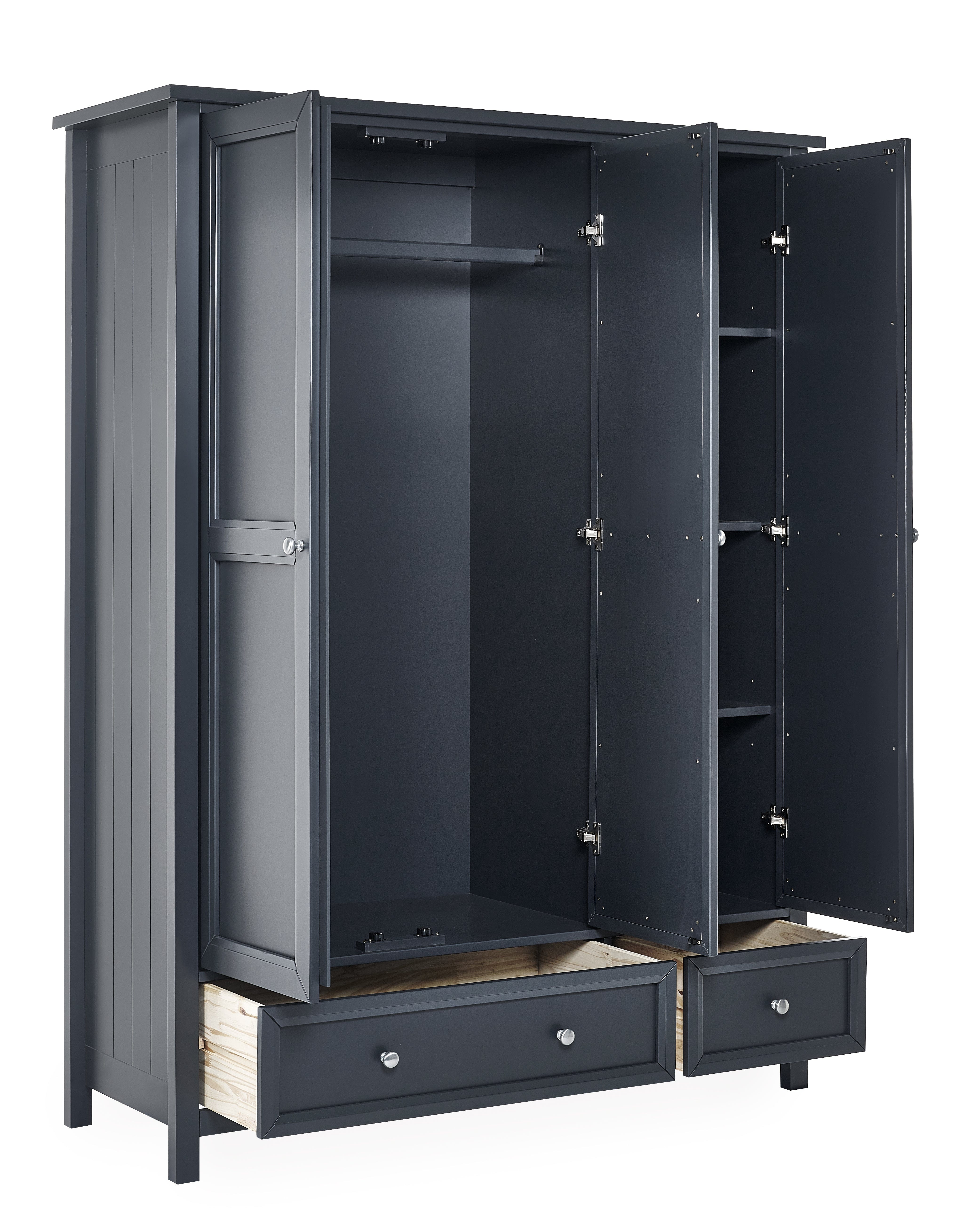 Maine 3 Door Combination Wardrobe - Anthracite – Julian Bowen, view 2