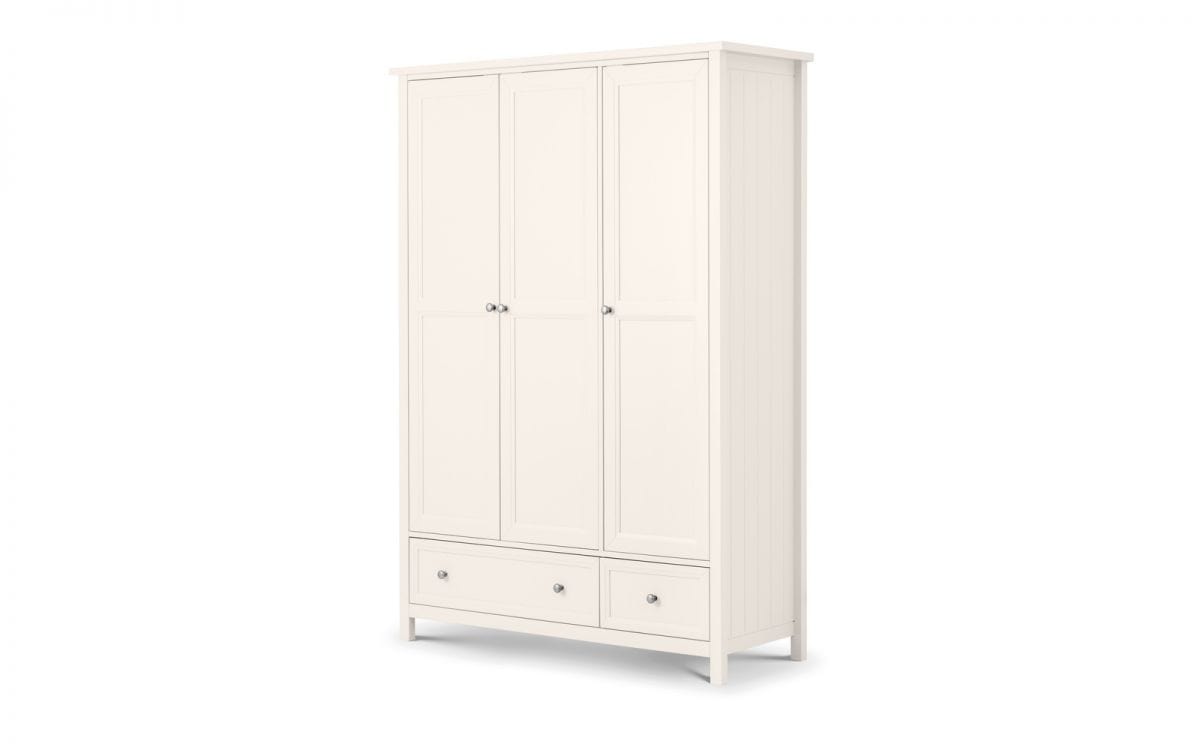 Maine 3 Door Combination Wardrobe - Surf White – Julian Bowen