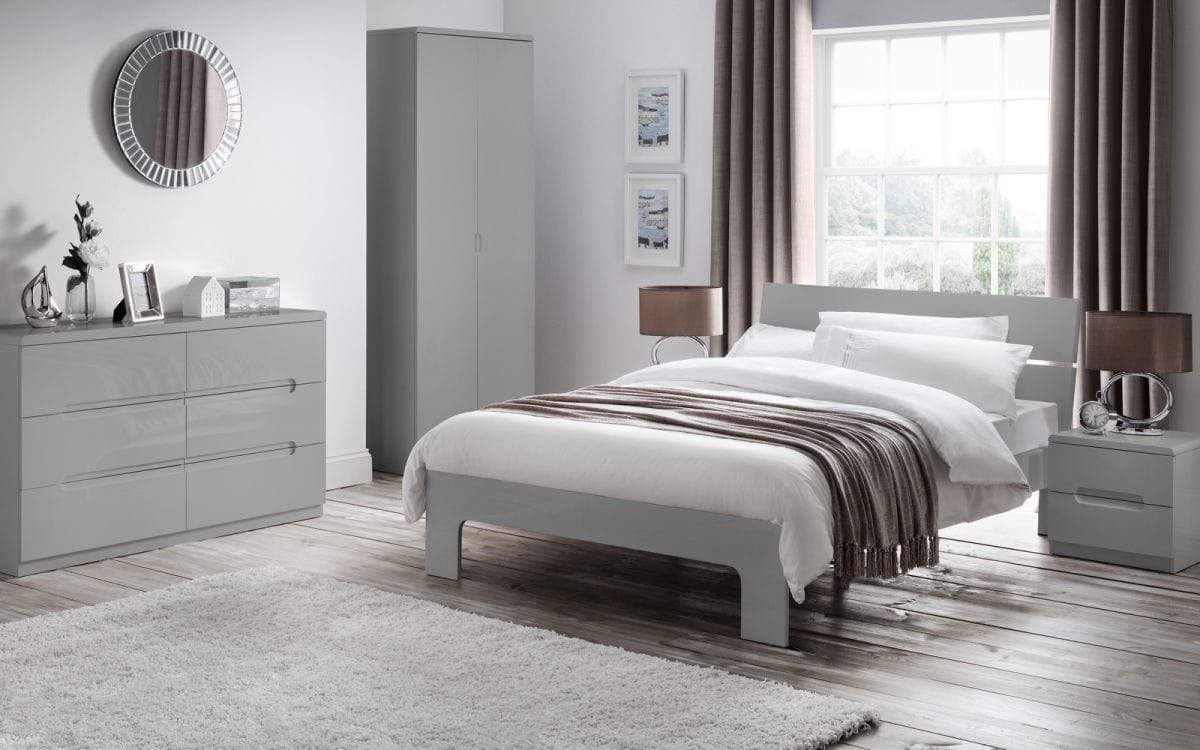 Julian Bowen Wardrobe Manhattan 2 Door Wardrobe - Grey Bed Kings