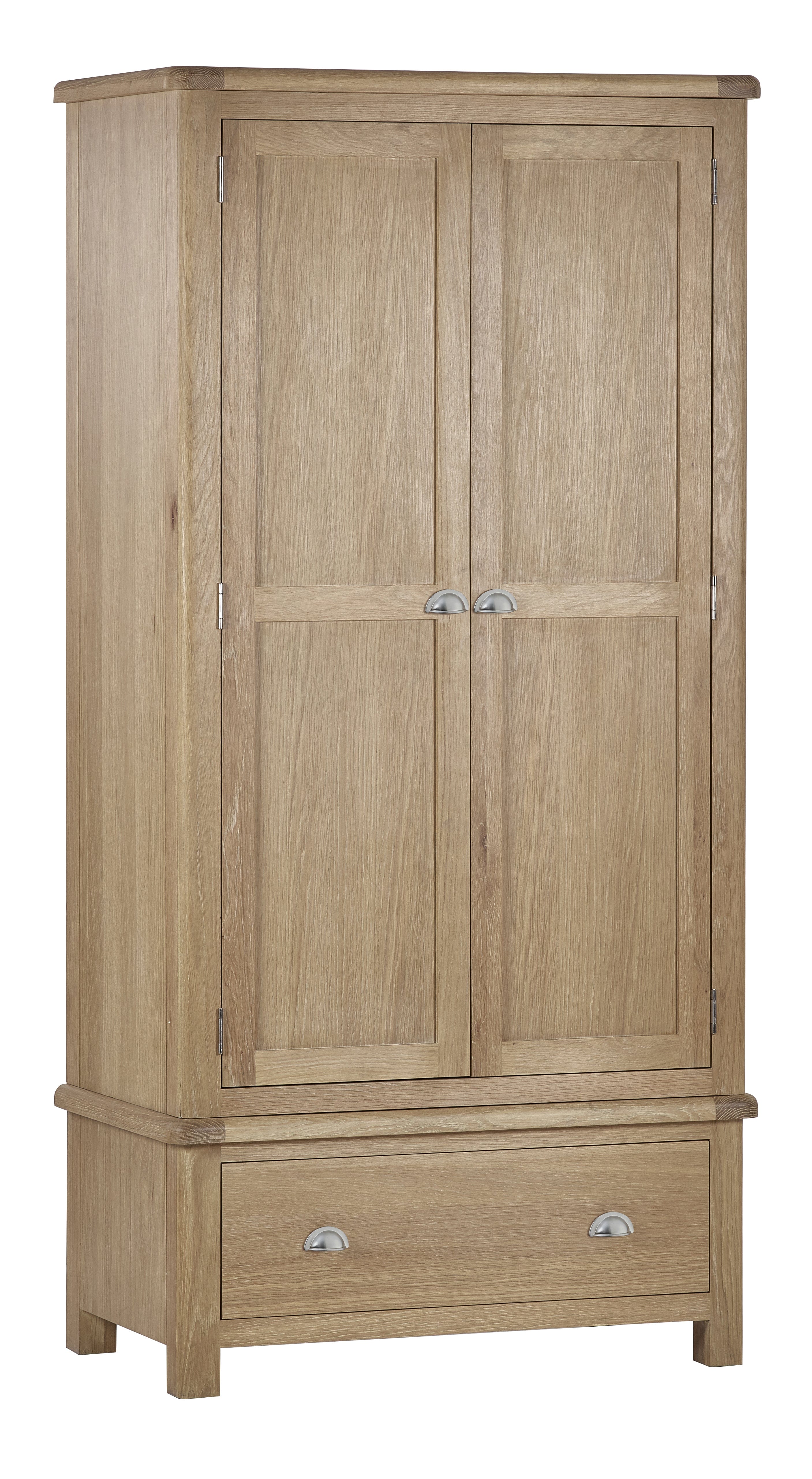 Memphis Limed Oak 2 Door 1 Drawer Wardrobe – Julian Bowen