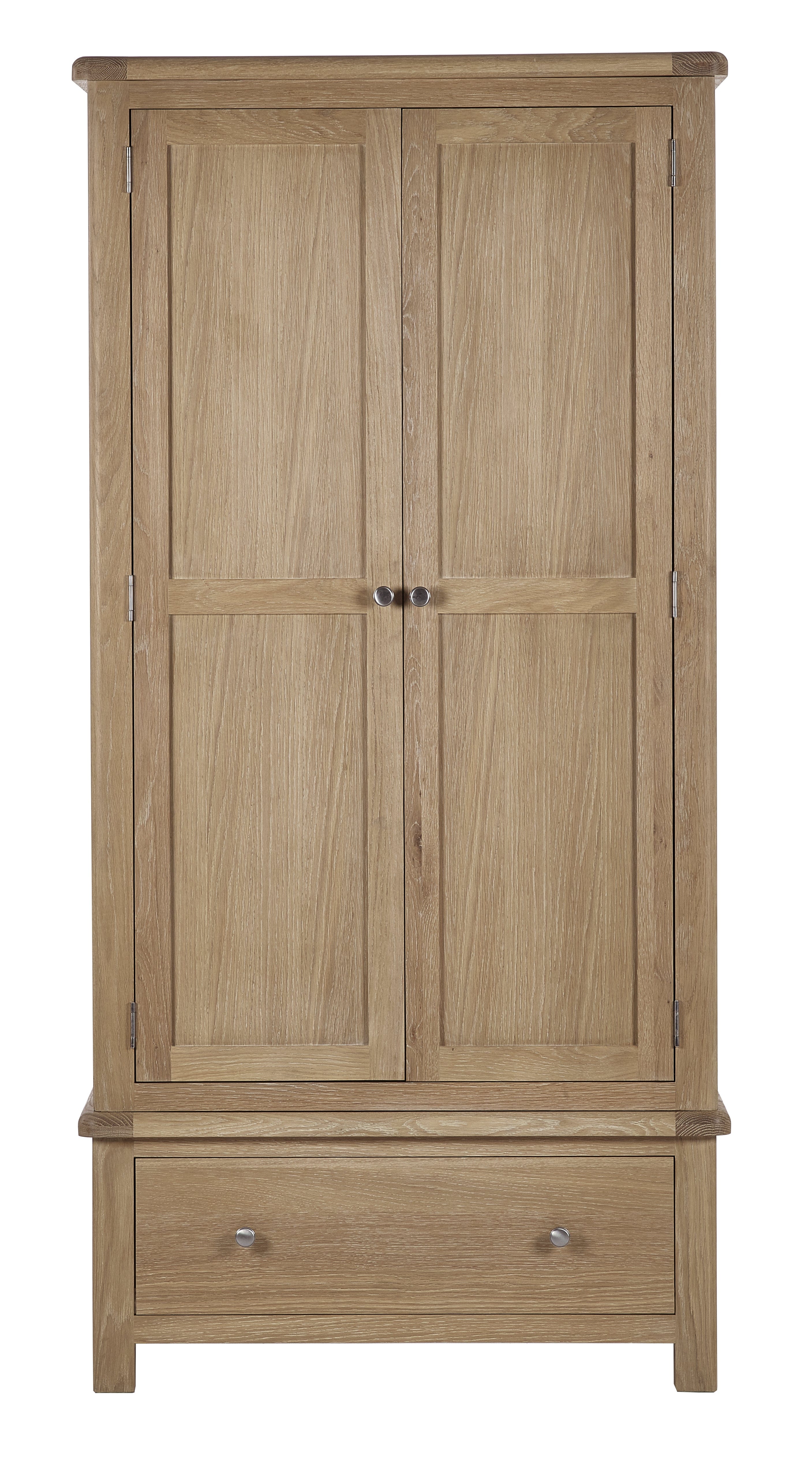 Memphis Limed Oak 2 Door 1 Drawer Wardrobe – Julian Bowen, view 6