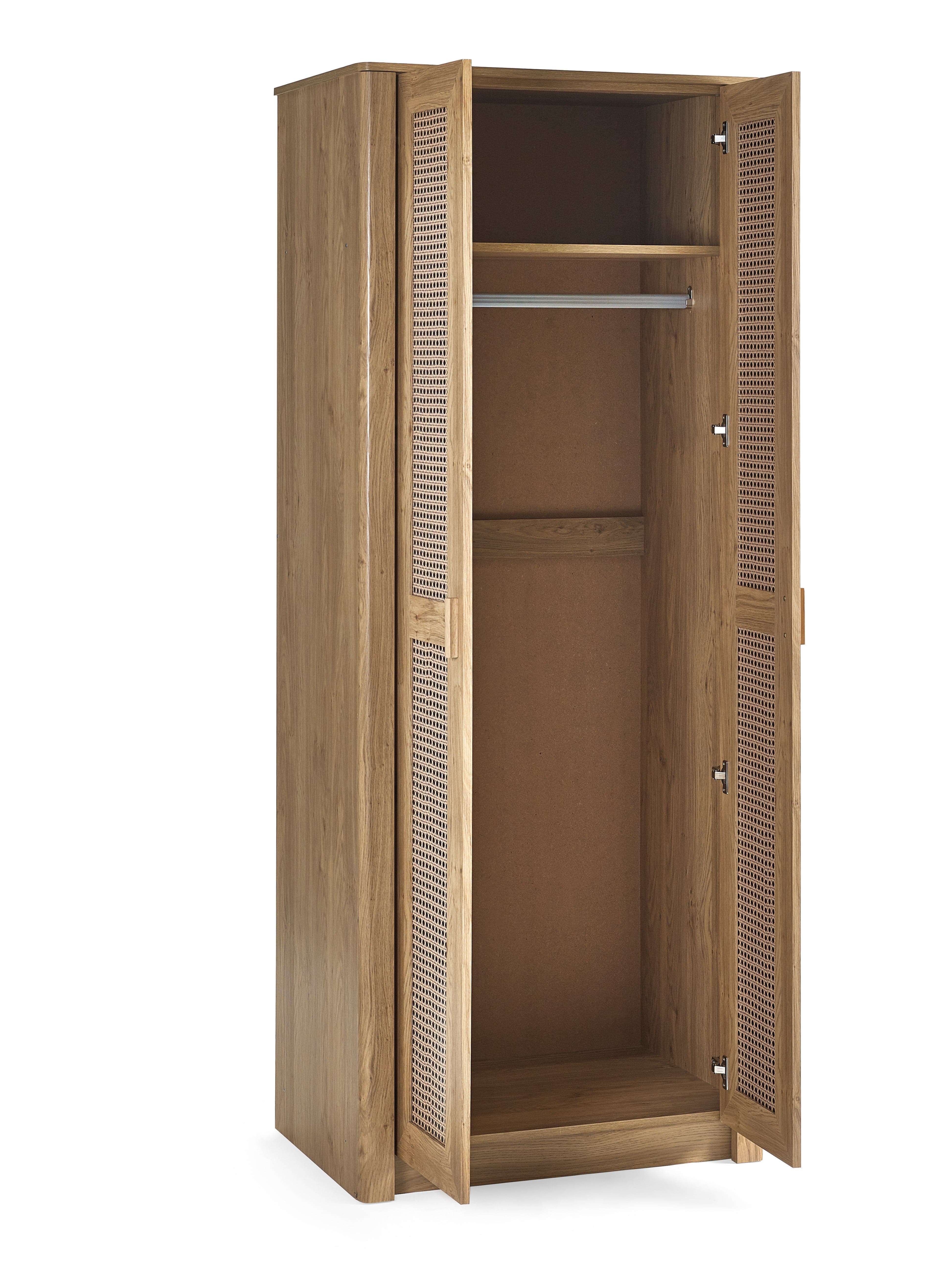 Sydney 2 Door Wardrobe - Rattan Effect – Julian Bowen, view 3