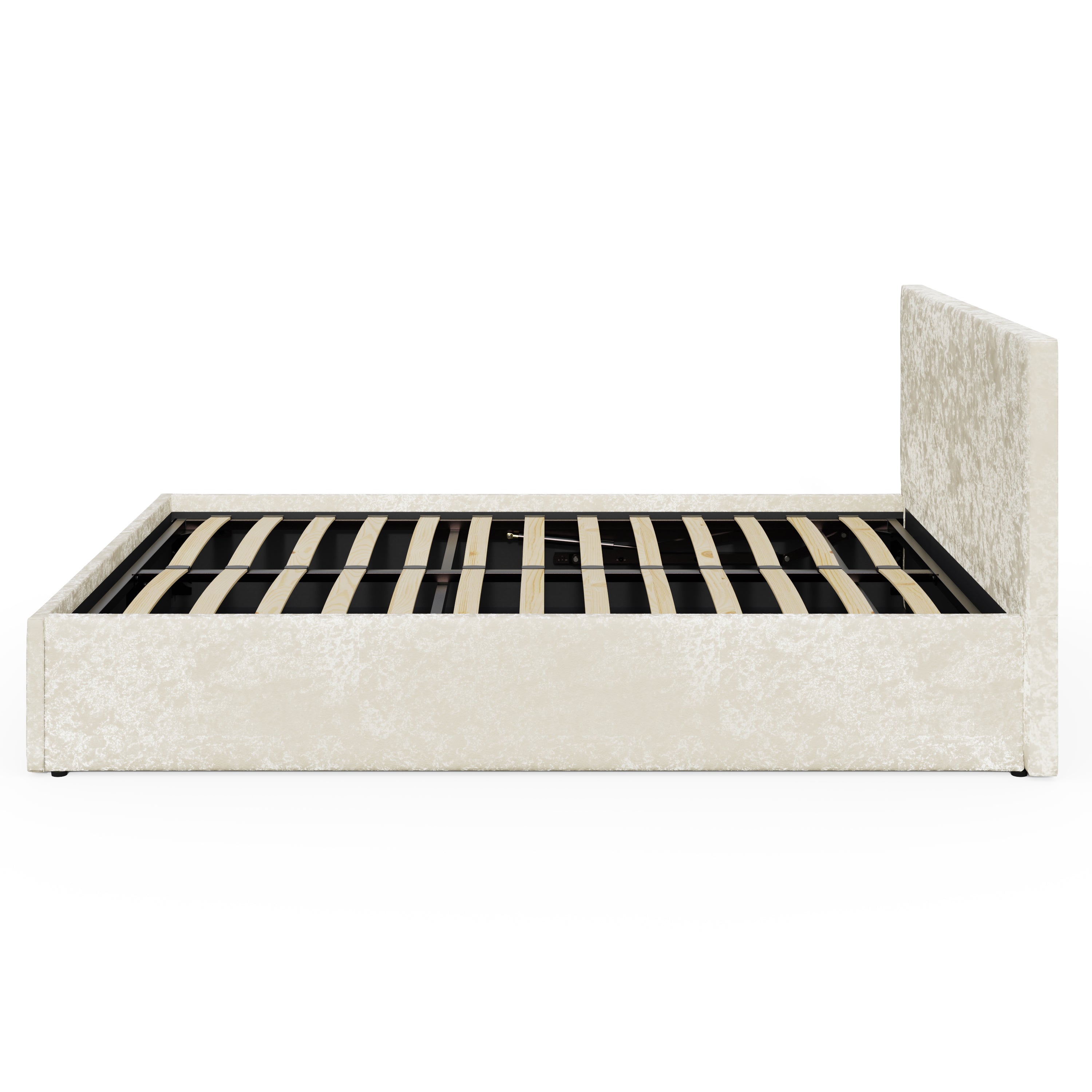 End Lift Ottoman 150cm – Cream Crushed Velvet