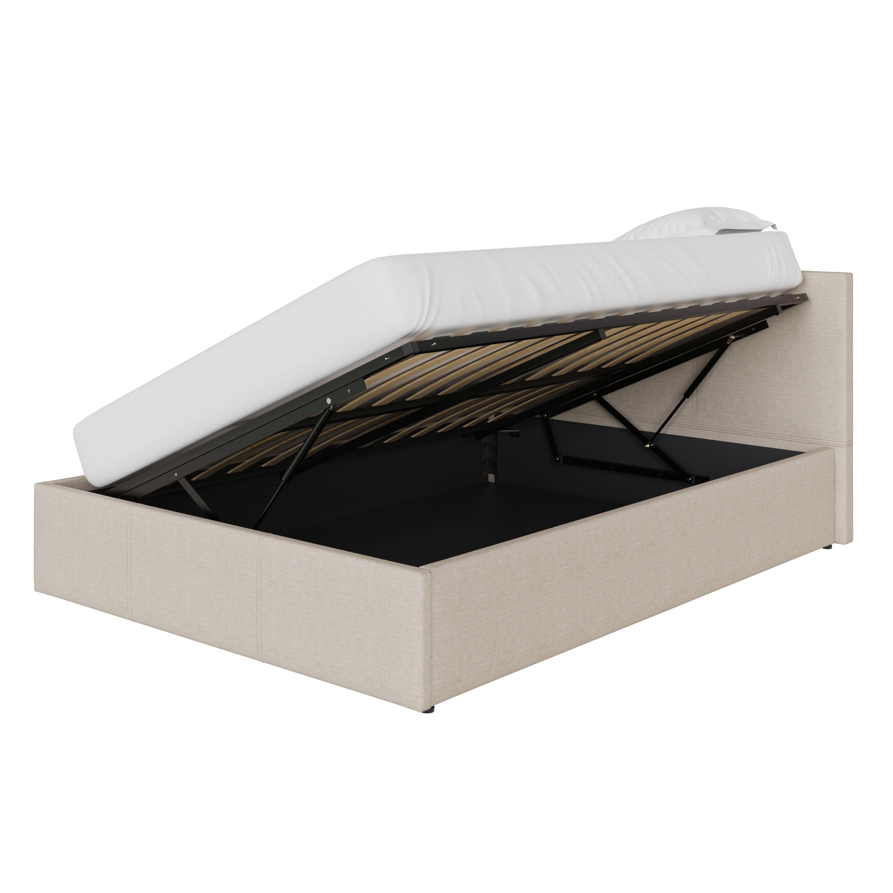 Side Lift Ottoman Bed Natural – GFW, view 4