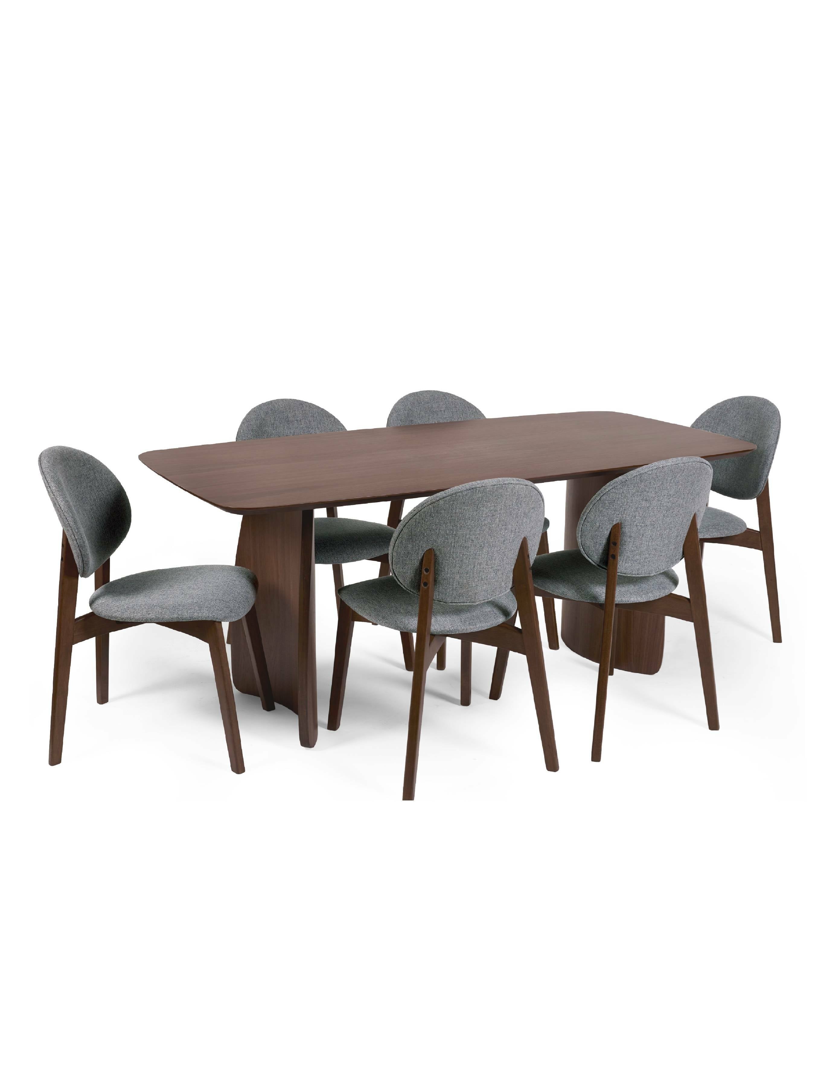 Artemis Curved Leg Walnut Dining Table – Julian Bowen, view 12