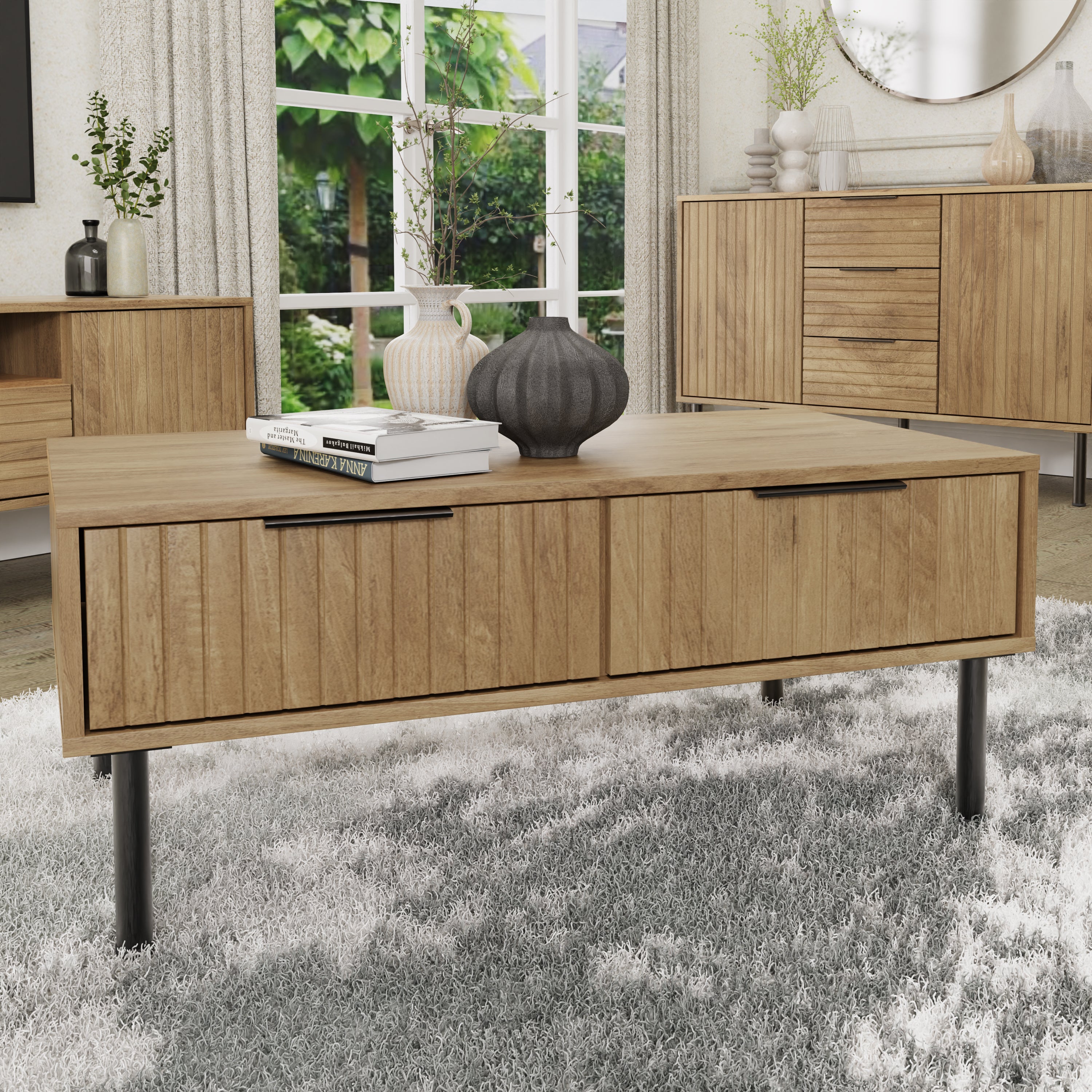 Nervata Coffee Table Oak – GFW, view 2