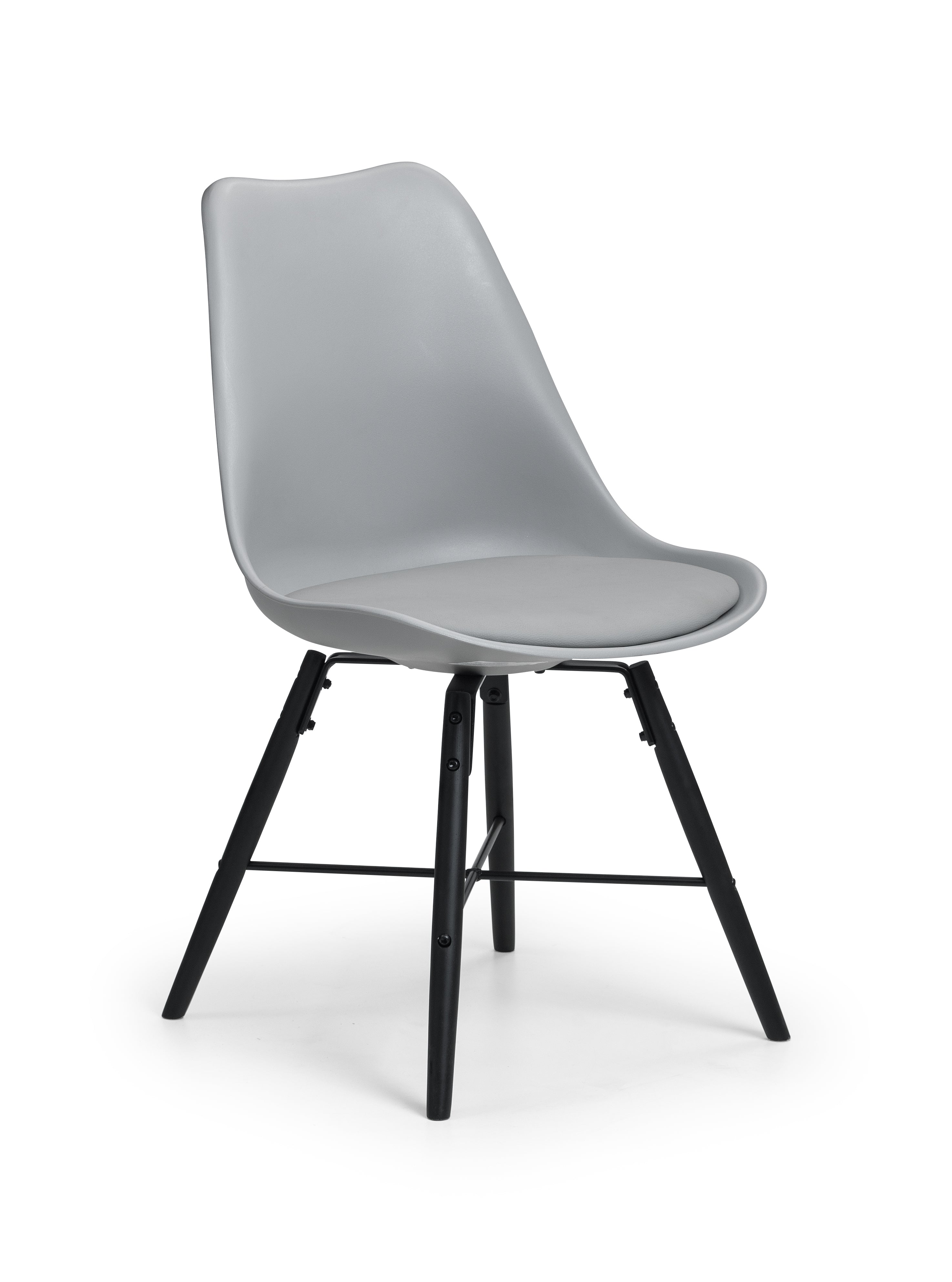 Kari Dining Chairs - Grey Seat & Black Legs (Set Of 2) – Julian Bowen, view 3