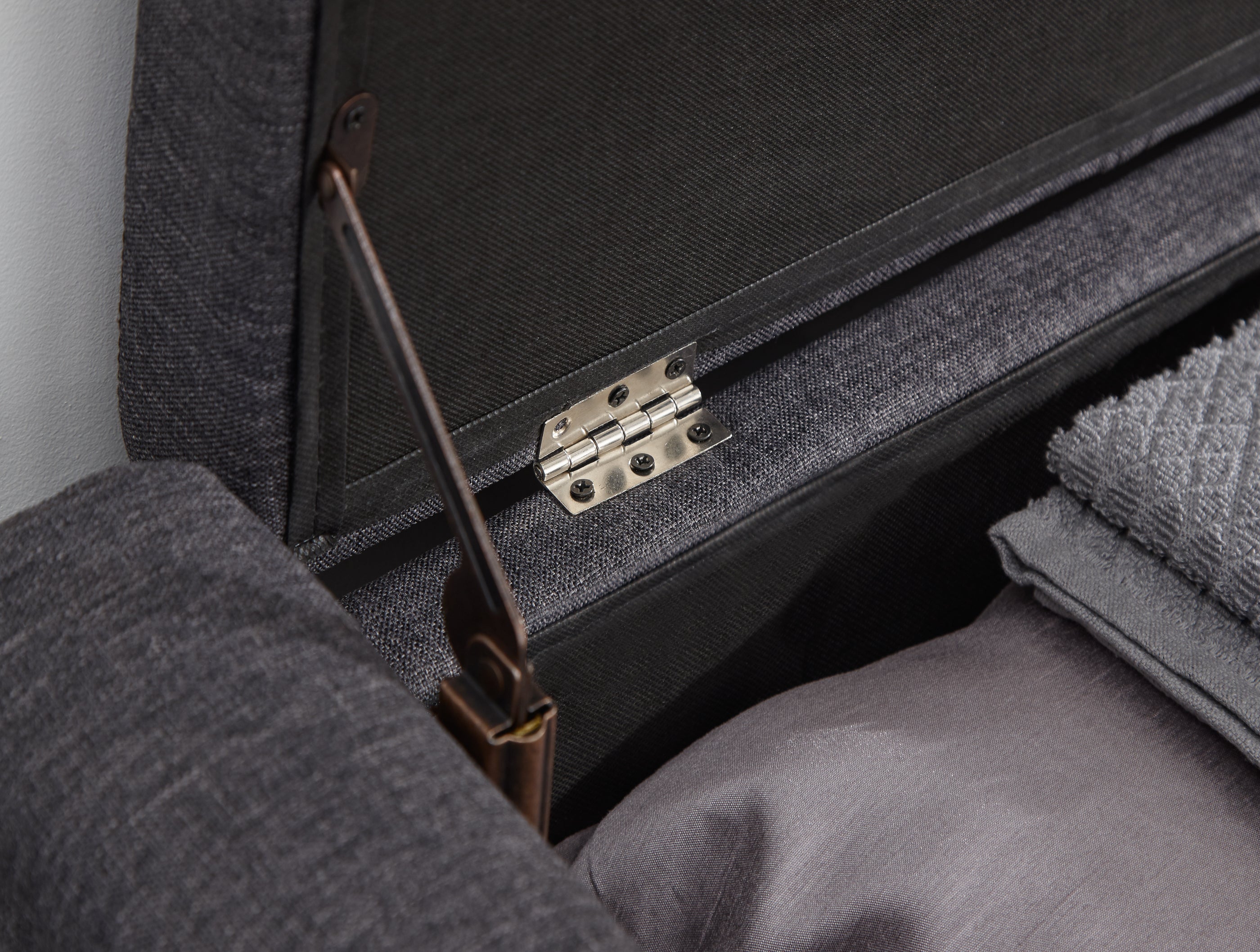 Verona Ottoman Bench Charcoal Grey Fabric – GFW, view 6