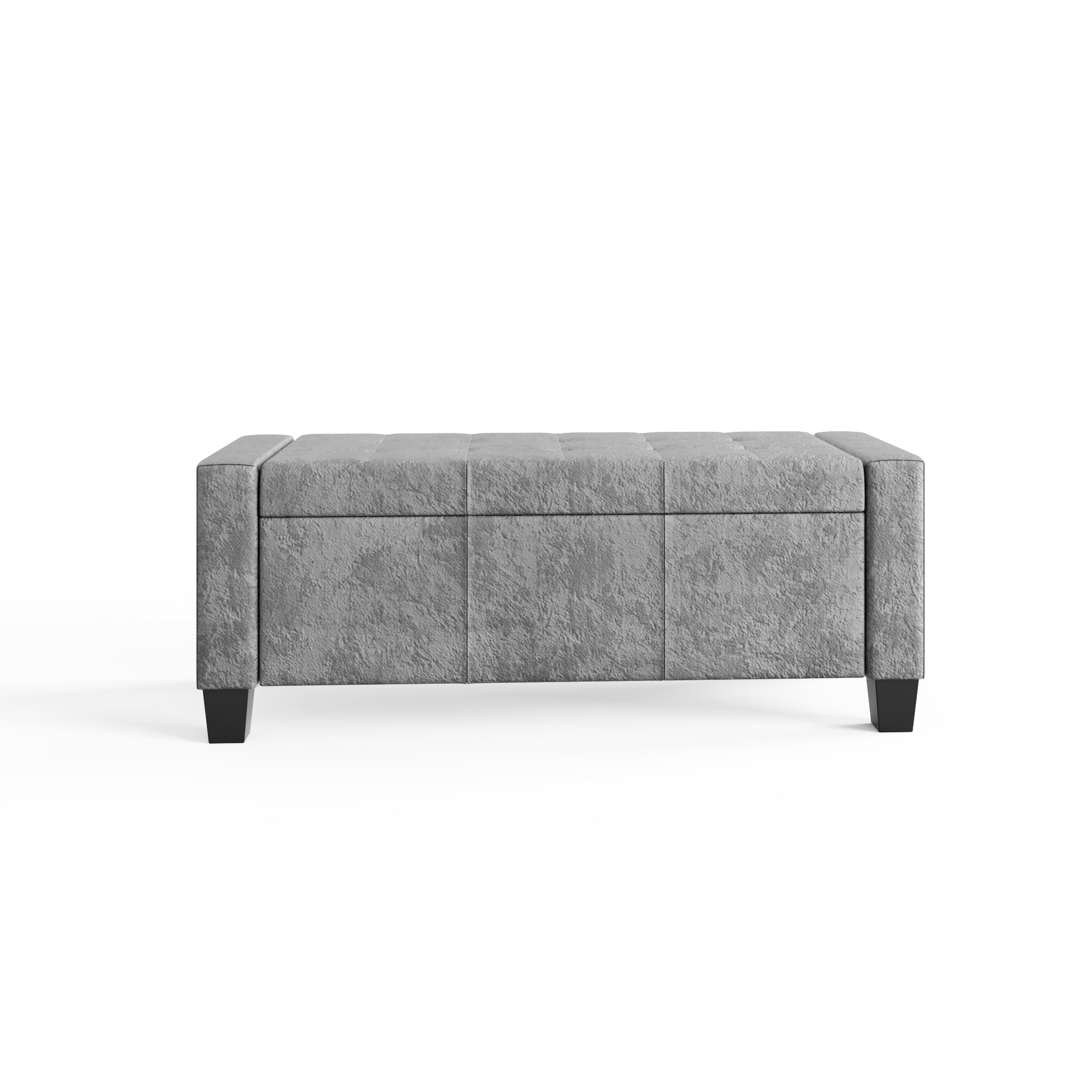 Verona Ottoman Bench Grey Crushed Velvet – GFW, view 7