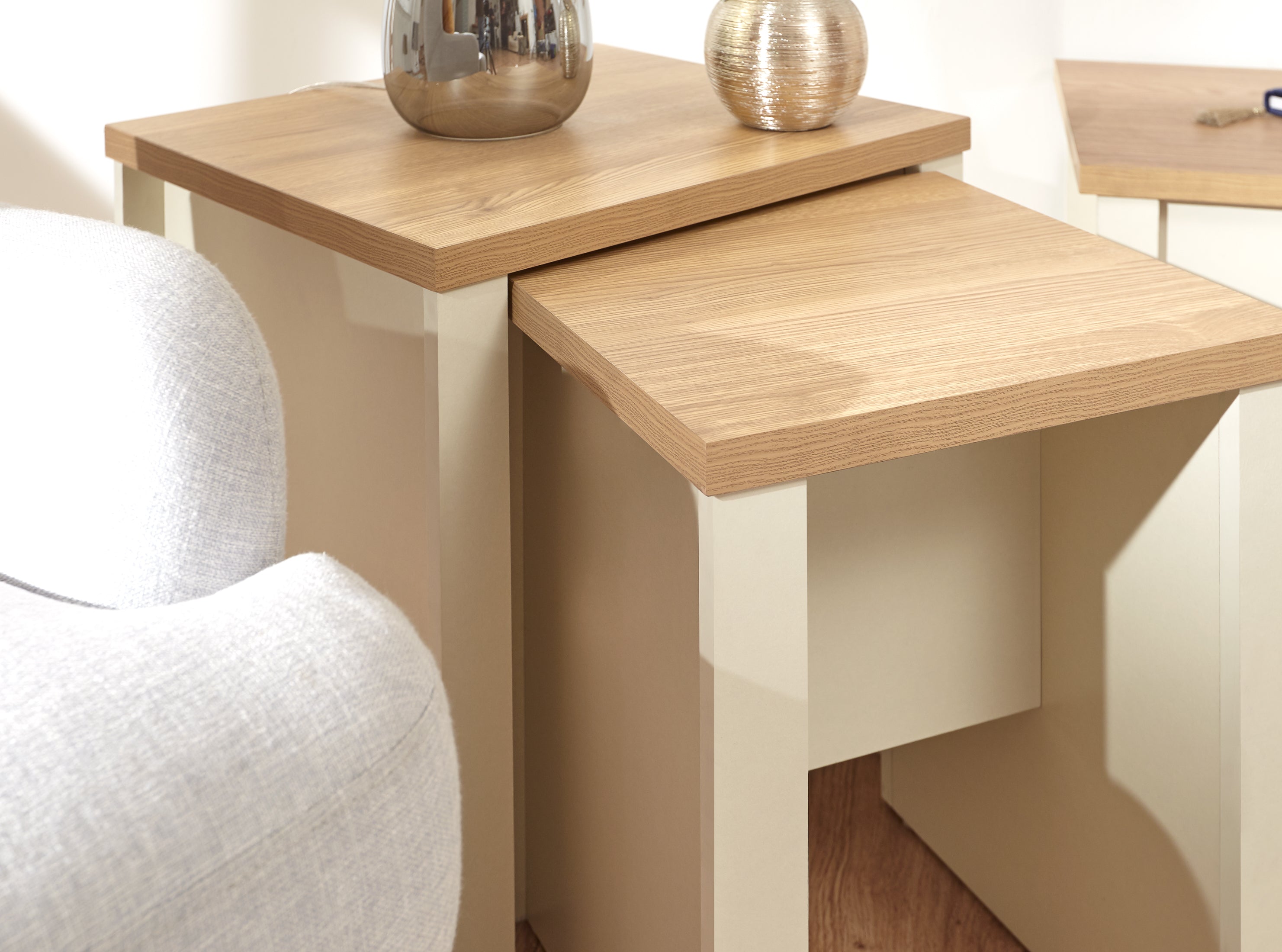 Lancaster Nesting Tables Cream – GFW, view 5