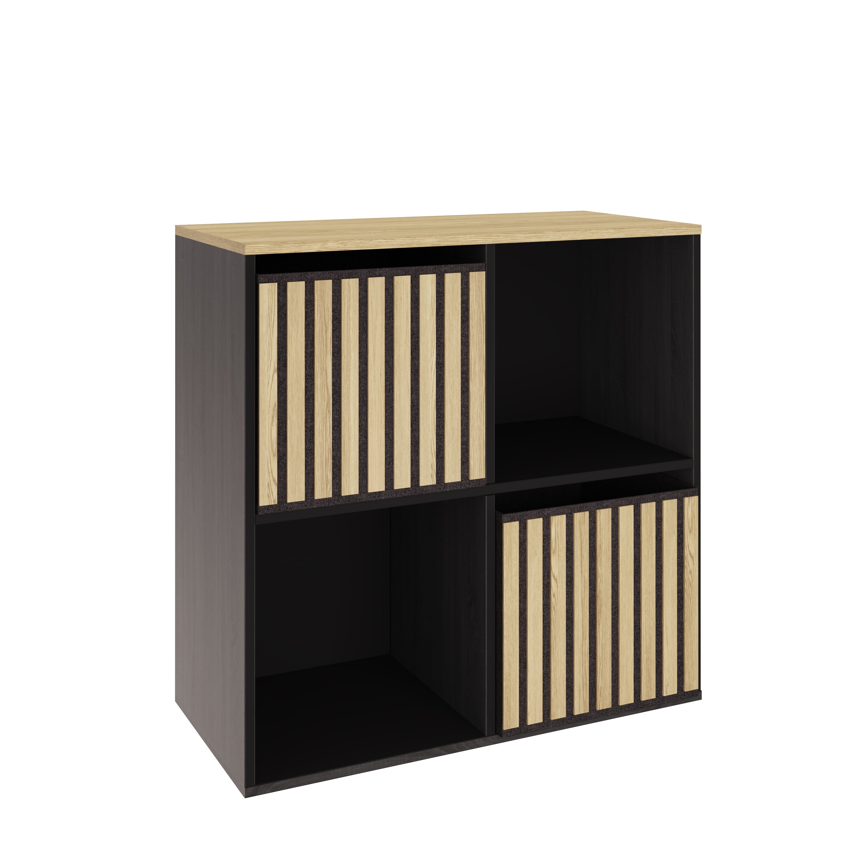 Kube 2X2 Storage Kube Black/Medium Oak – GFW