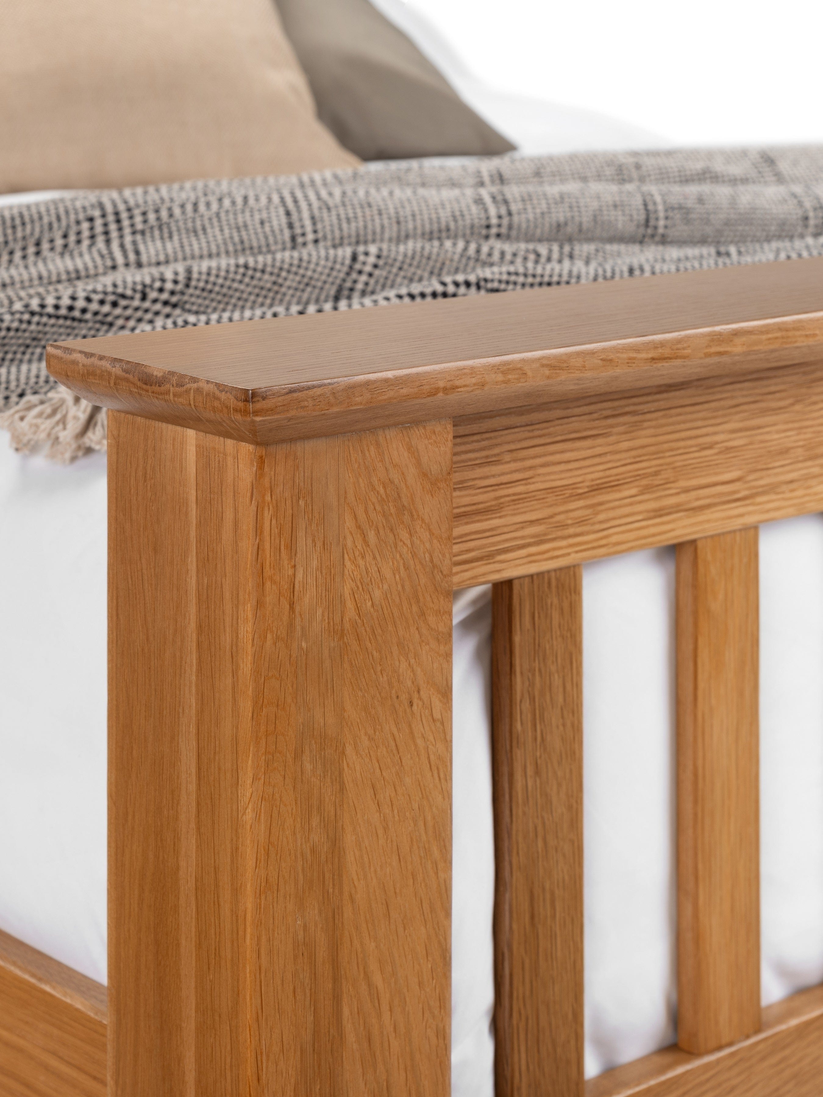 Amsterdam Oak Bed with High Foot End - Wood - Light Oak – Julian Bowen, view 28