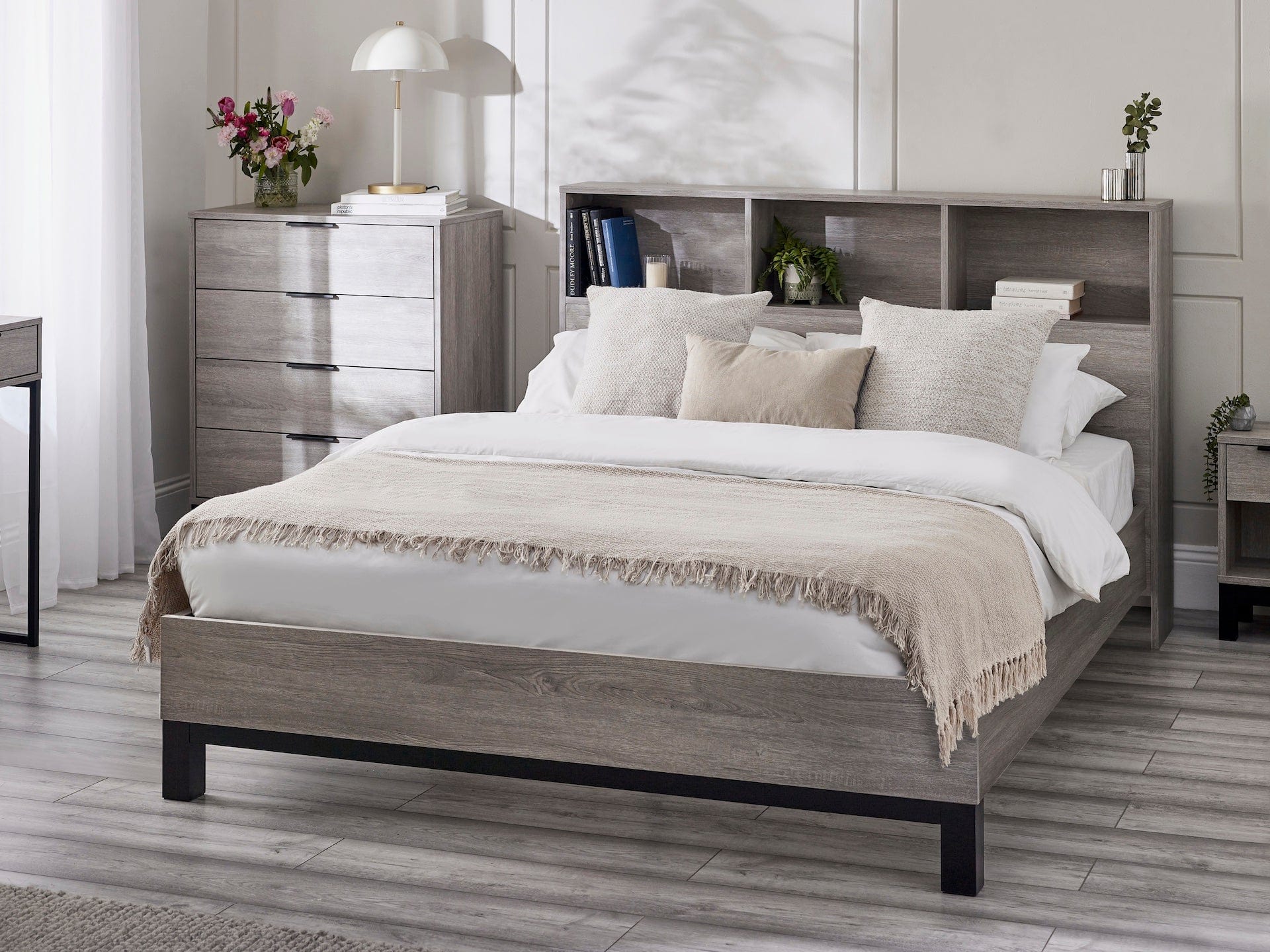 Bali Bookcase Bed- Grey Oak – Julian Bowen, view 2