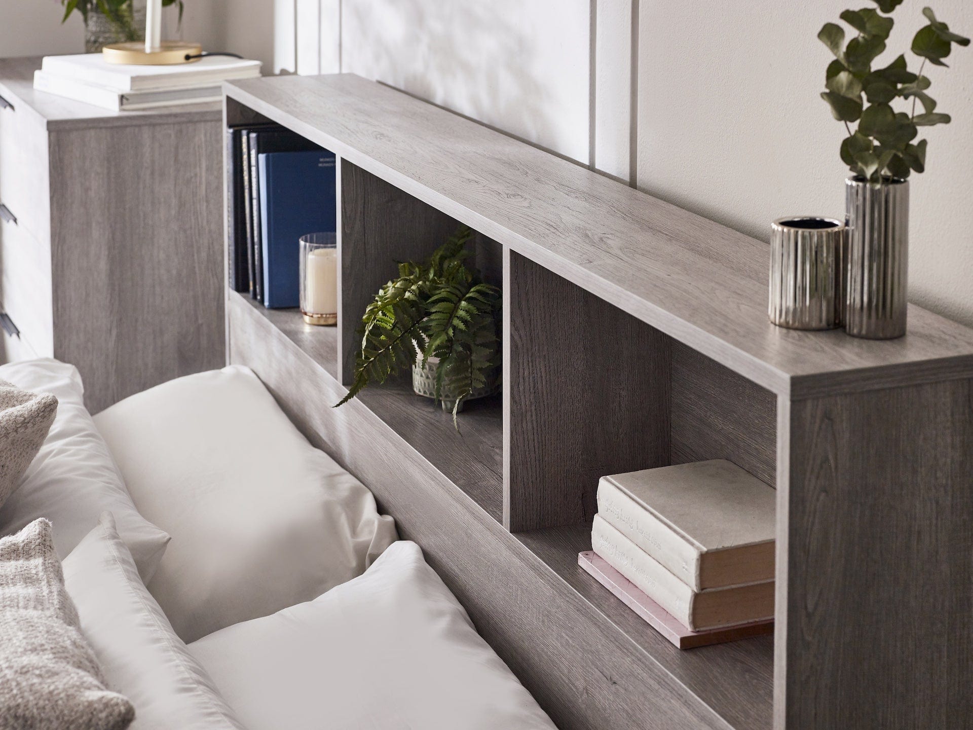 Bali Ottoman Storage Bed - Grey Oak – Julian Bowen, view 7